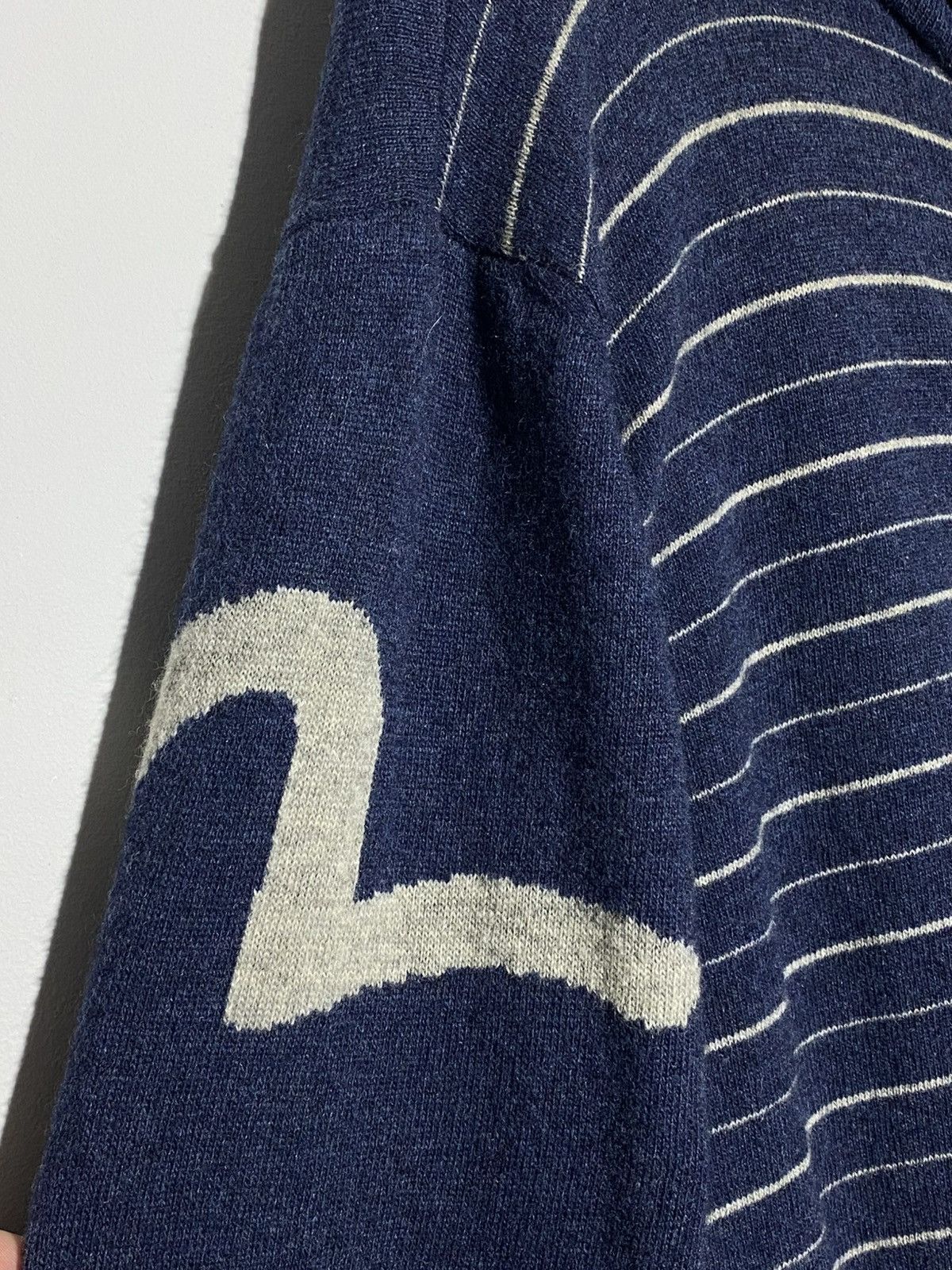 Evisu Vintage Evisu Japanese Blue Wool Zip Hoodie Size US M / EU 48-50 / 2 - 4 Thumbnail