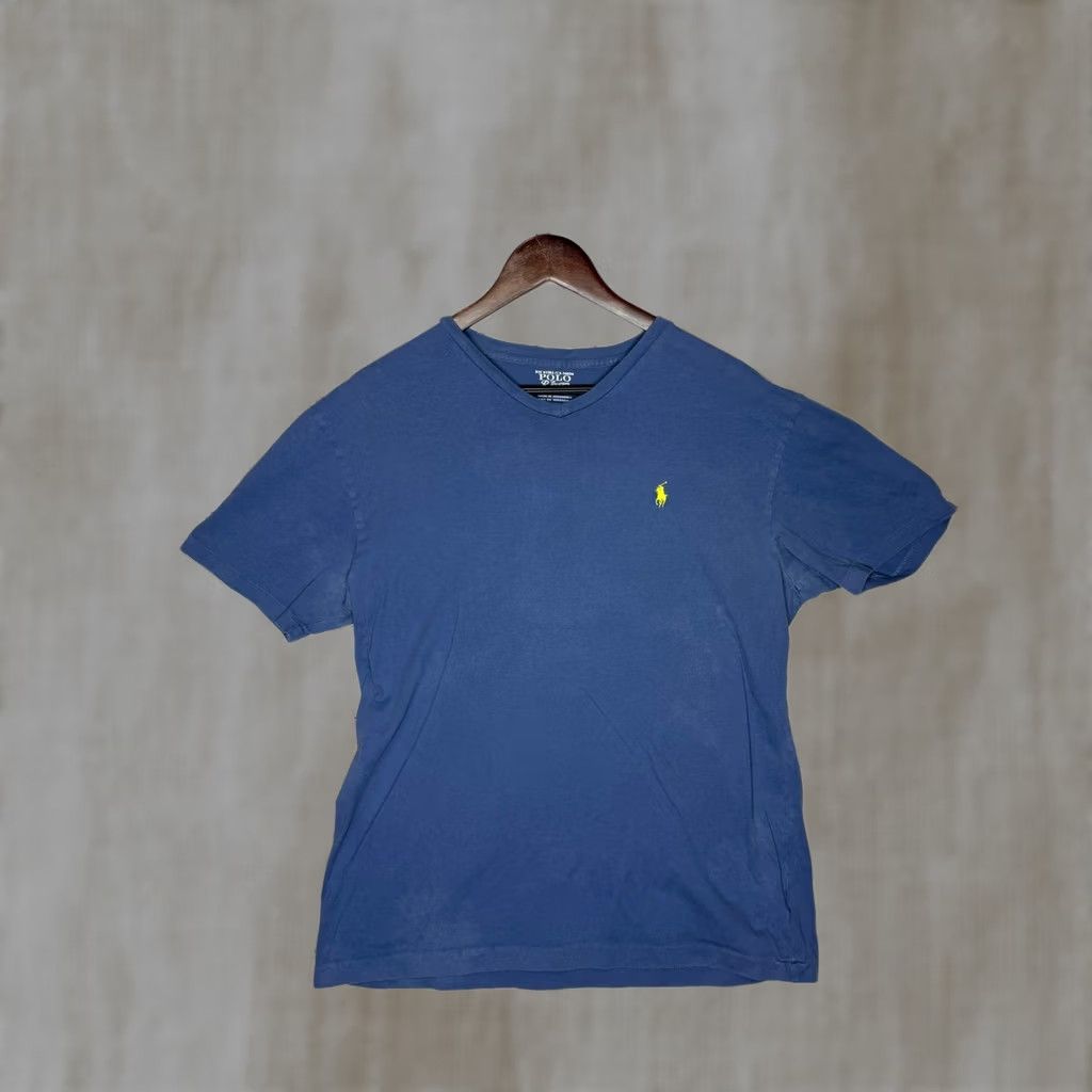Polo Ralph Lauren Polo Ralph Lauren V Neck T Shirt Mens Size XL Classic Fit Pony Logo Blue Short Sleeve Regular Jersey Cotton tagless Size US M / EU 48-50 / 2 - 1 Thumbnail
