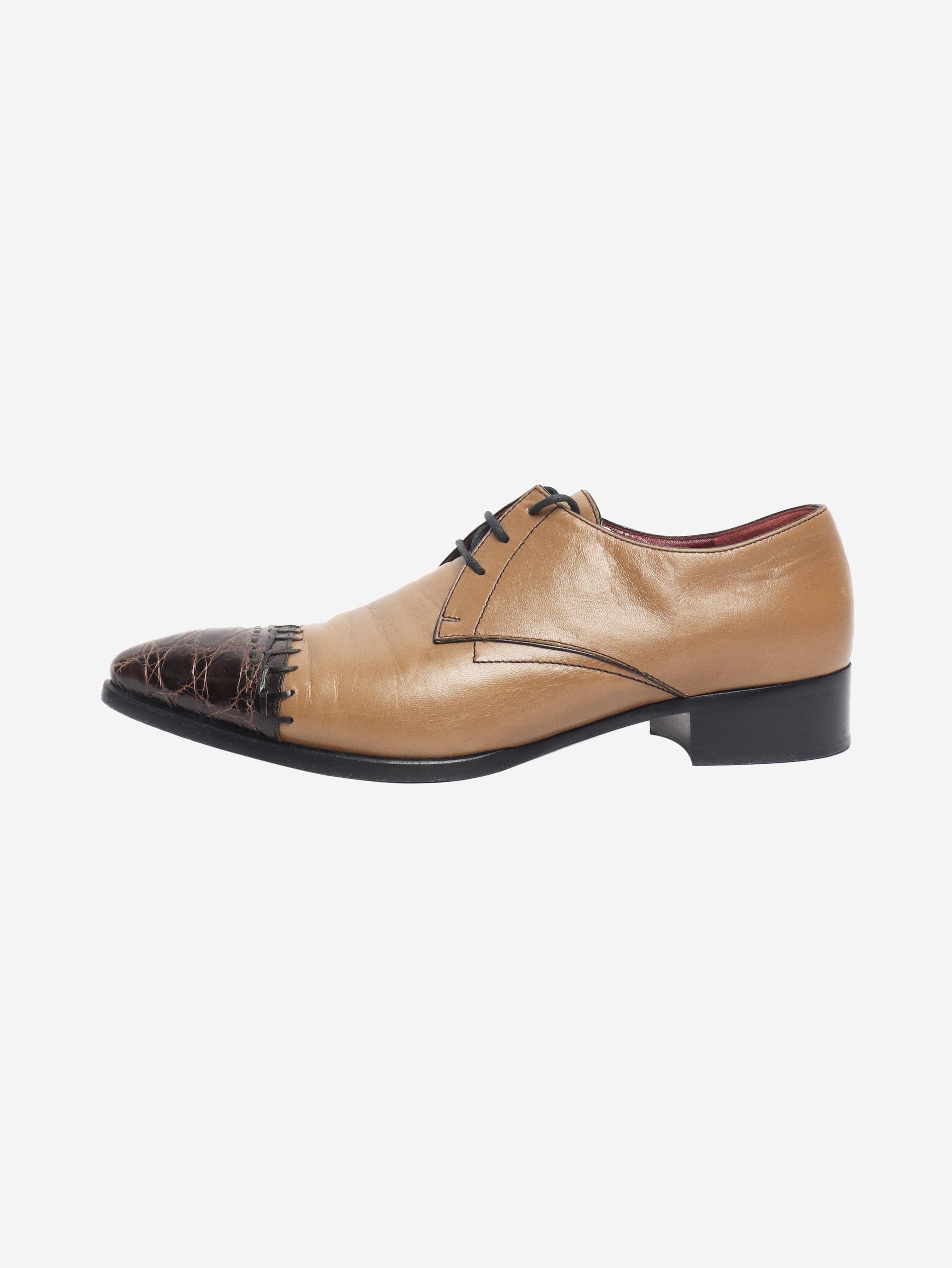 Prada Tan leather lace-up shoes - EU 38 Size US 7.5 / IT 37.5 - 1 Thumbnail