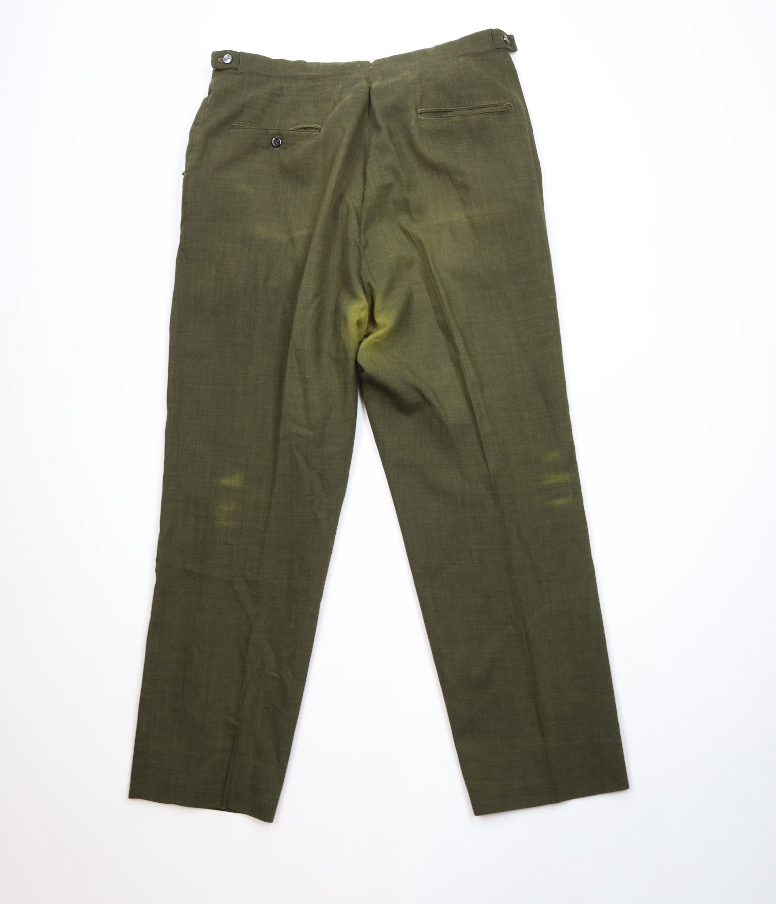Vintage Vintage 50s Streetwear Worsted Wool Chino Pants Green USA Size US 34 / EU 50 - 10 Thumbnail