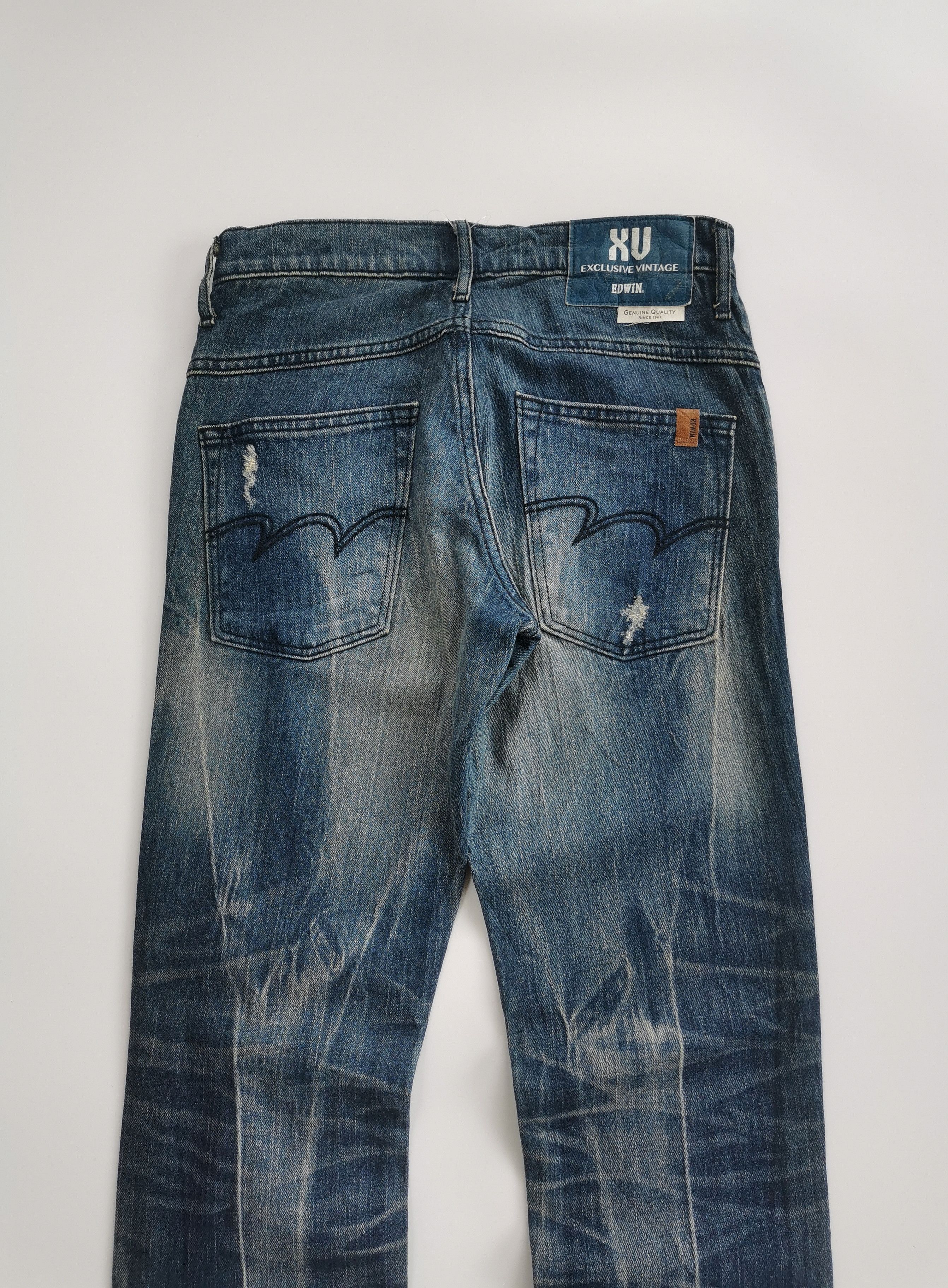 Edwin Edwin Distressed w/design Thunder Denim Jeans Size US 28 / EU 44 - 3 Thumbnail