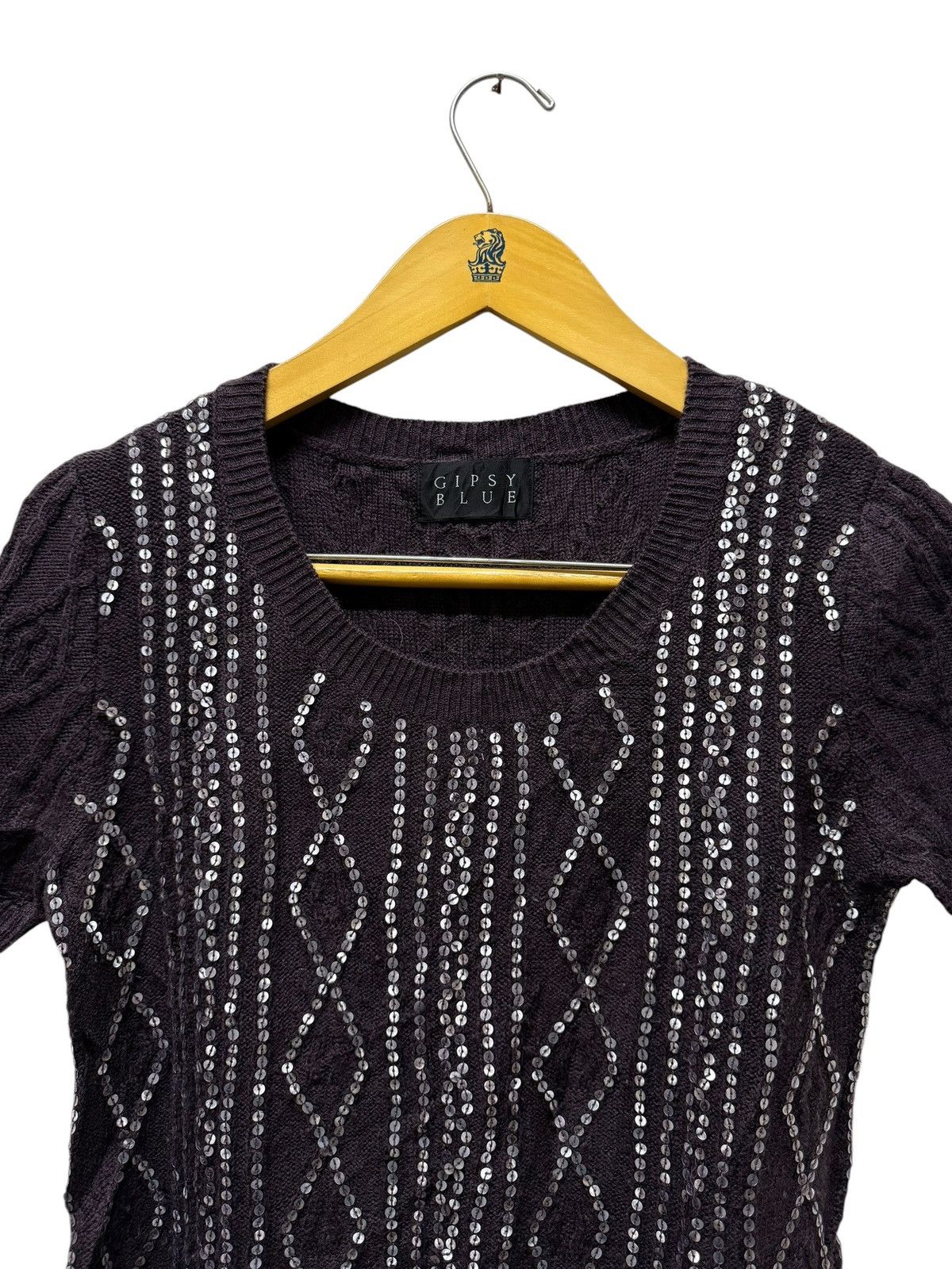 Aran Isles Knitwear Vintage Gipsy Blue Crewneck Short Sleeve Knitwear Size S / US 4 / IT 40 - 4 Thumbnail