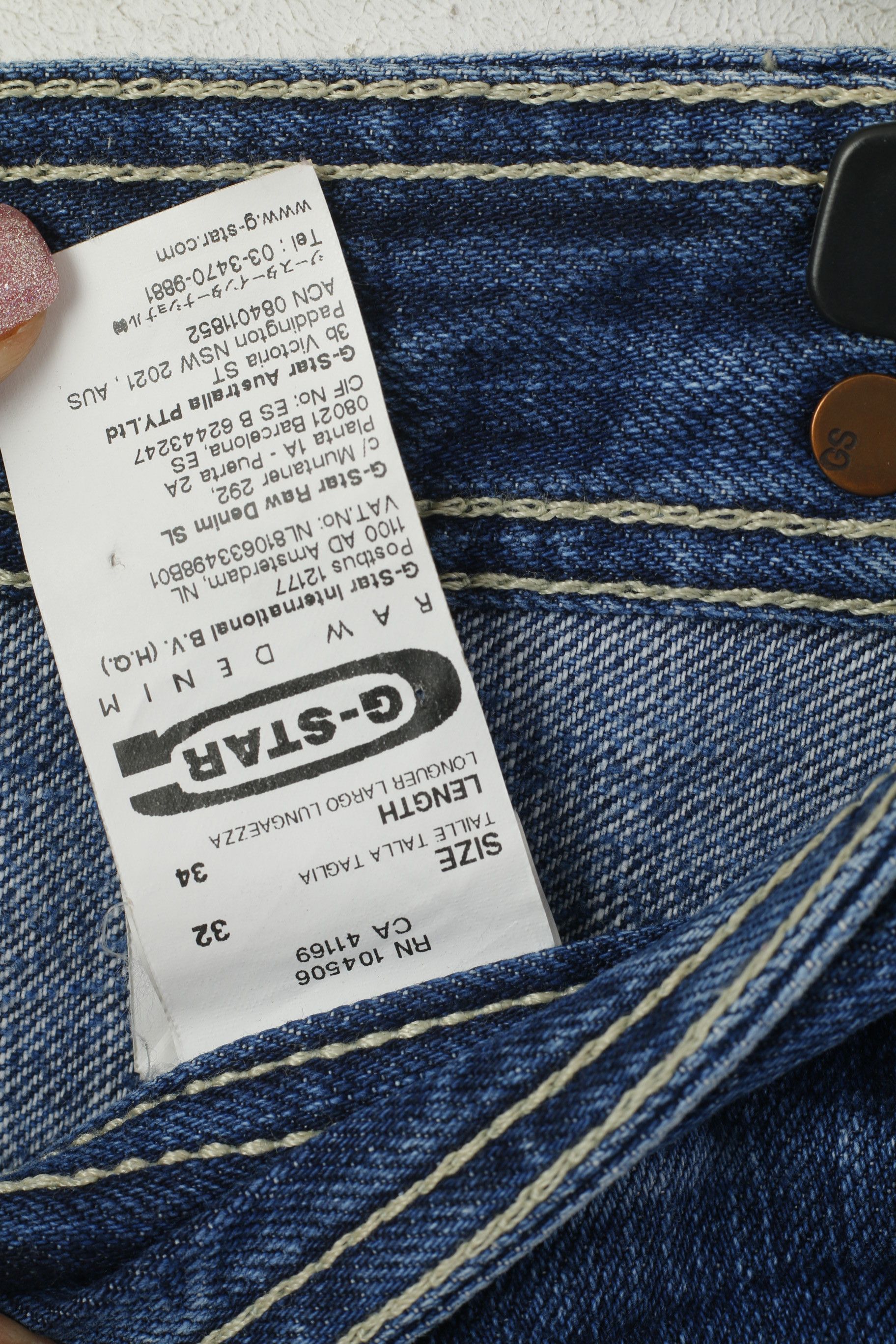 G-Star G-Star Raw Men 32 Jeans Trousers Blue Denim Cotton 2948 Size US 32 / EU 48 - 3 Thumbnail