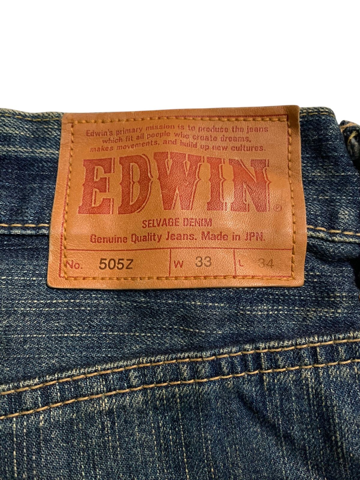 Kapital VINTAGE EDWIN 505Z BAGGY SELVEDGE RUSTY DISTRESSED DENIM Size US 35 - 12 Thumbnail