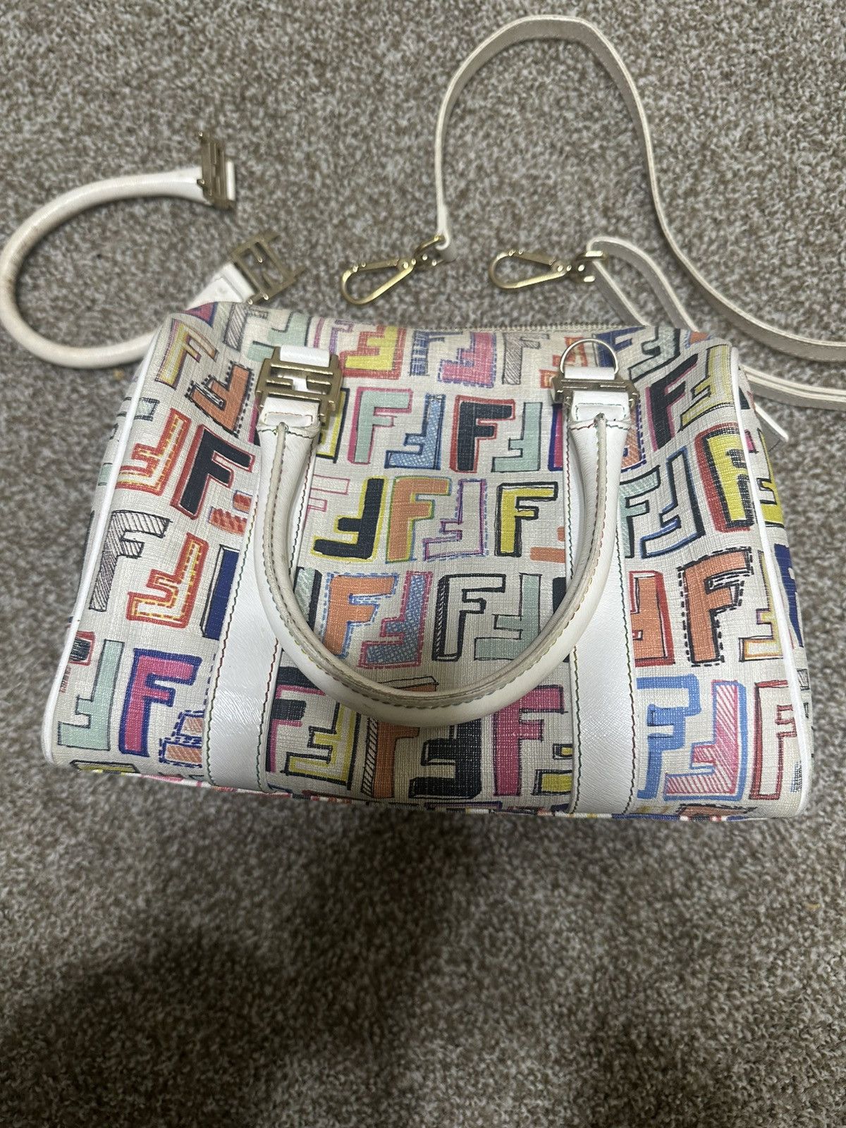Fendi Zucca Coated Canvas And Leather Spalmati Forever Boston Bag Size ONE SIZE - 4 Thumbnail