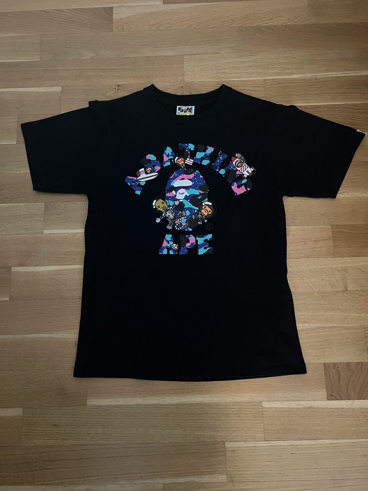 image of Bape x Kid Cudi College Tee in Black (Size Small)