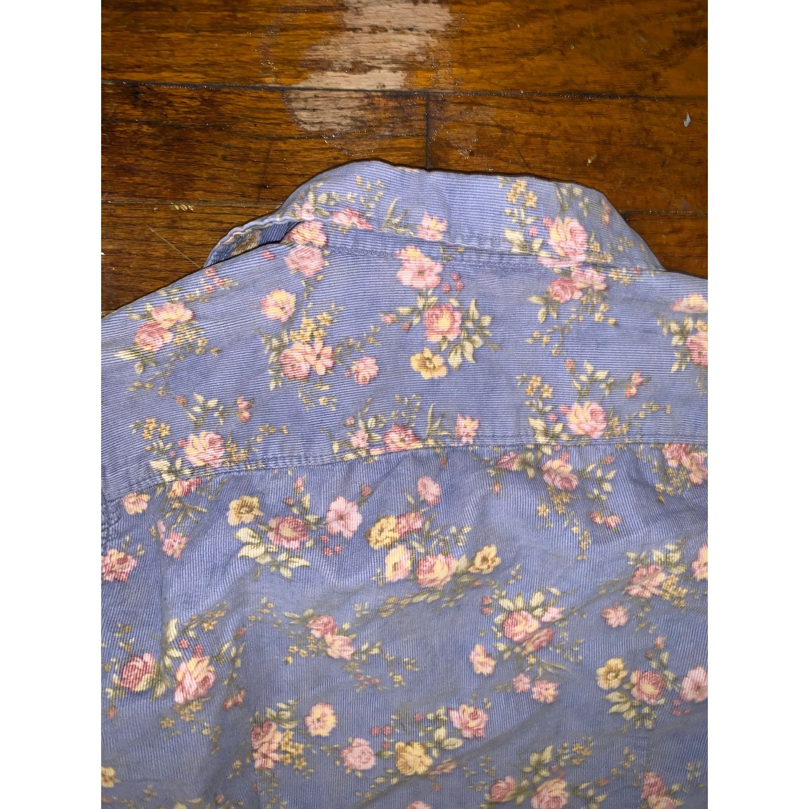 L.L. Bean L L Bean Floral Button Up Shirt Womens Small Blue Cotton Size S / US 4 / IT 40 - 10 Thumbnail