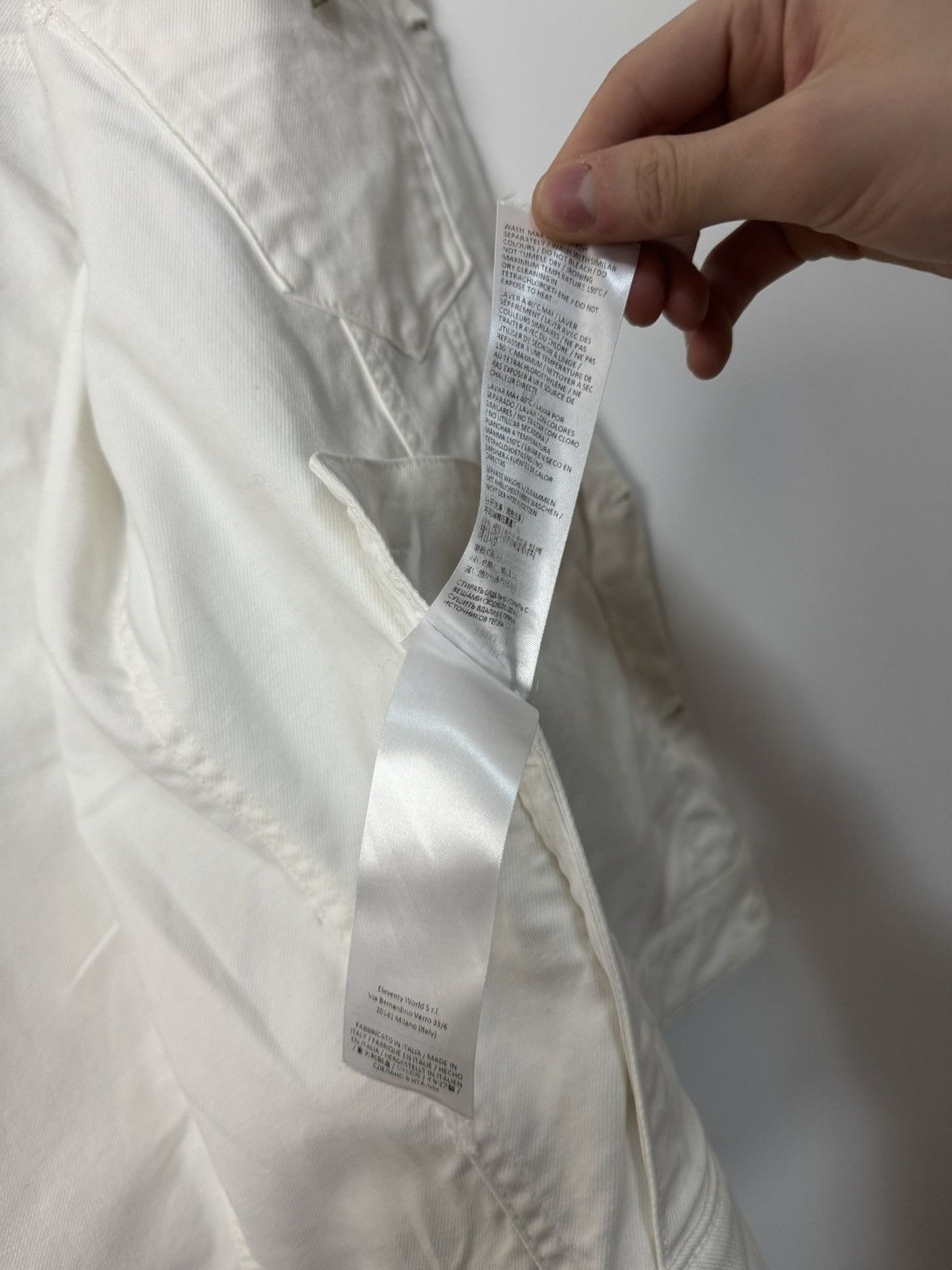 Eleventy Eleventy Denim Hoodie Jacket White/Gray Luxury Designer Size US M / EU 48-50 / 2 - 13 Thumbnail