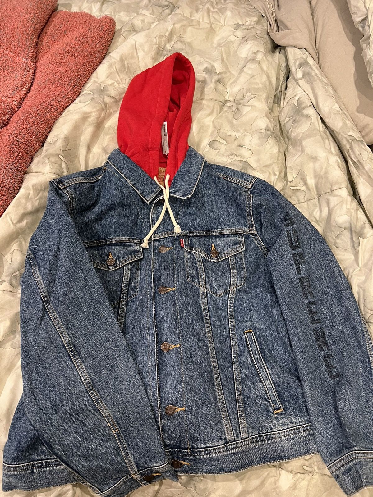 Levi's × Supreme Supreme Levi's Fleece Hooded Trucker Jacket Blue Size US XL / EU 56 / 4 - 2 Thumbnail