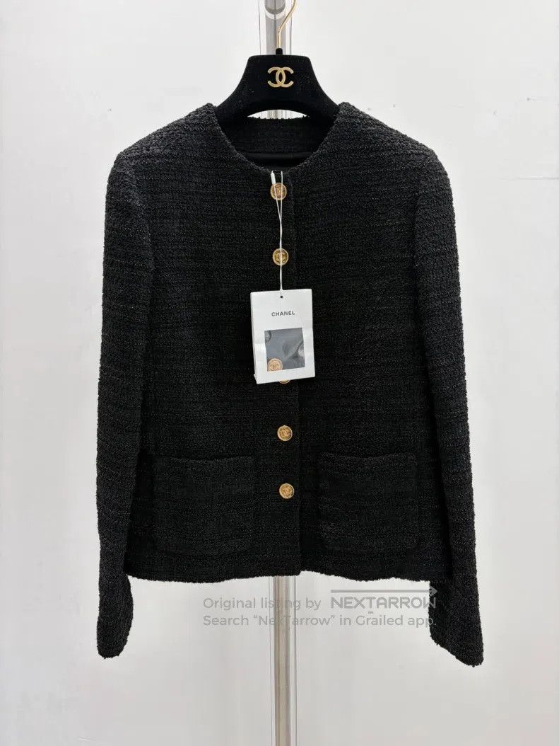 Chanel Chanel High-end handicraft workshop black studded striped Size XXS / US 00 / IT 34 - 1 Thumbnail