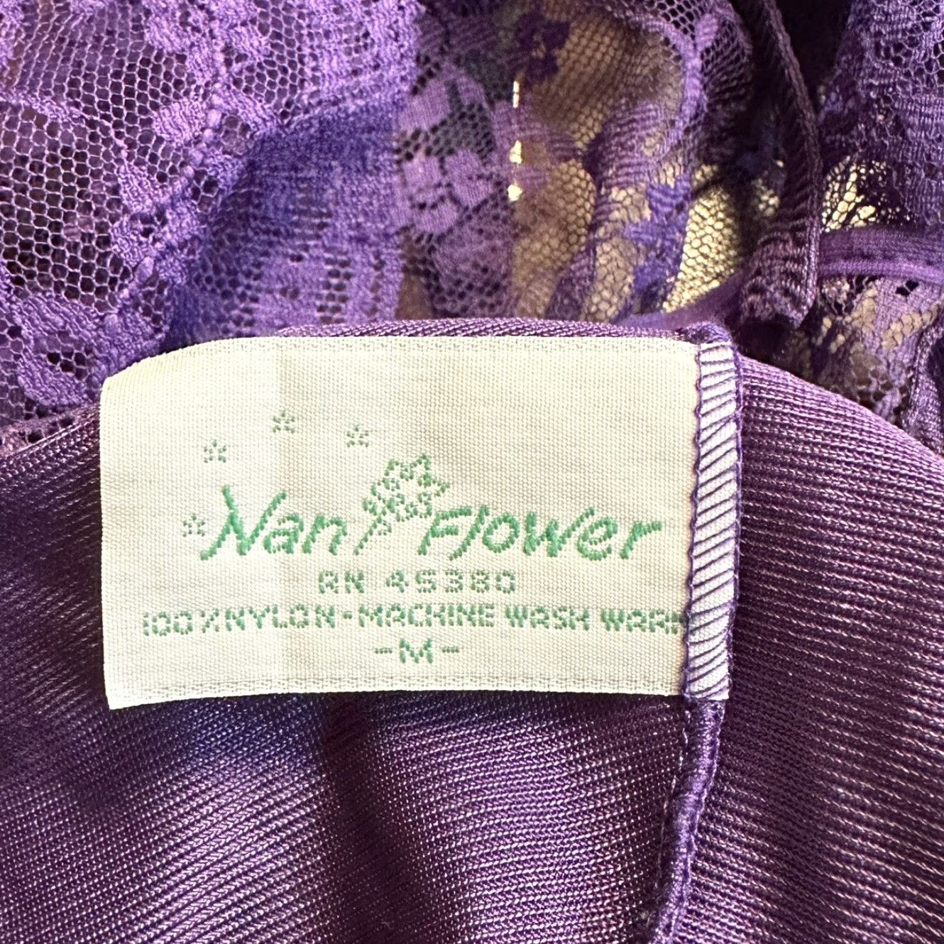 Vintage VINTAGE Purple Nylon Lace Ruffle Sexy Teddie Top Garters Size M Size M / US 6-8 / IT 42-44 - 7 Thumbnail