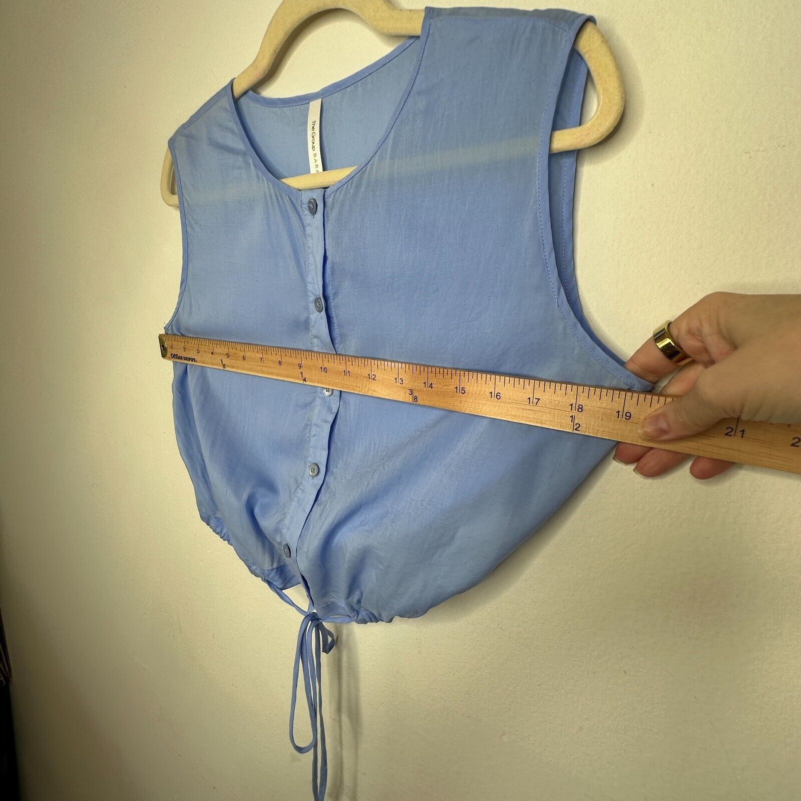 Aritzia Babaton Blue Cardin Sleeveless Button Drawstring Waist Top Size XS / US 0-2 / IT 36-38 - 11 Thumbnail