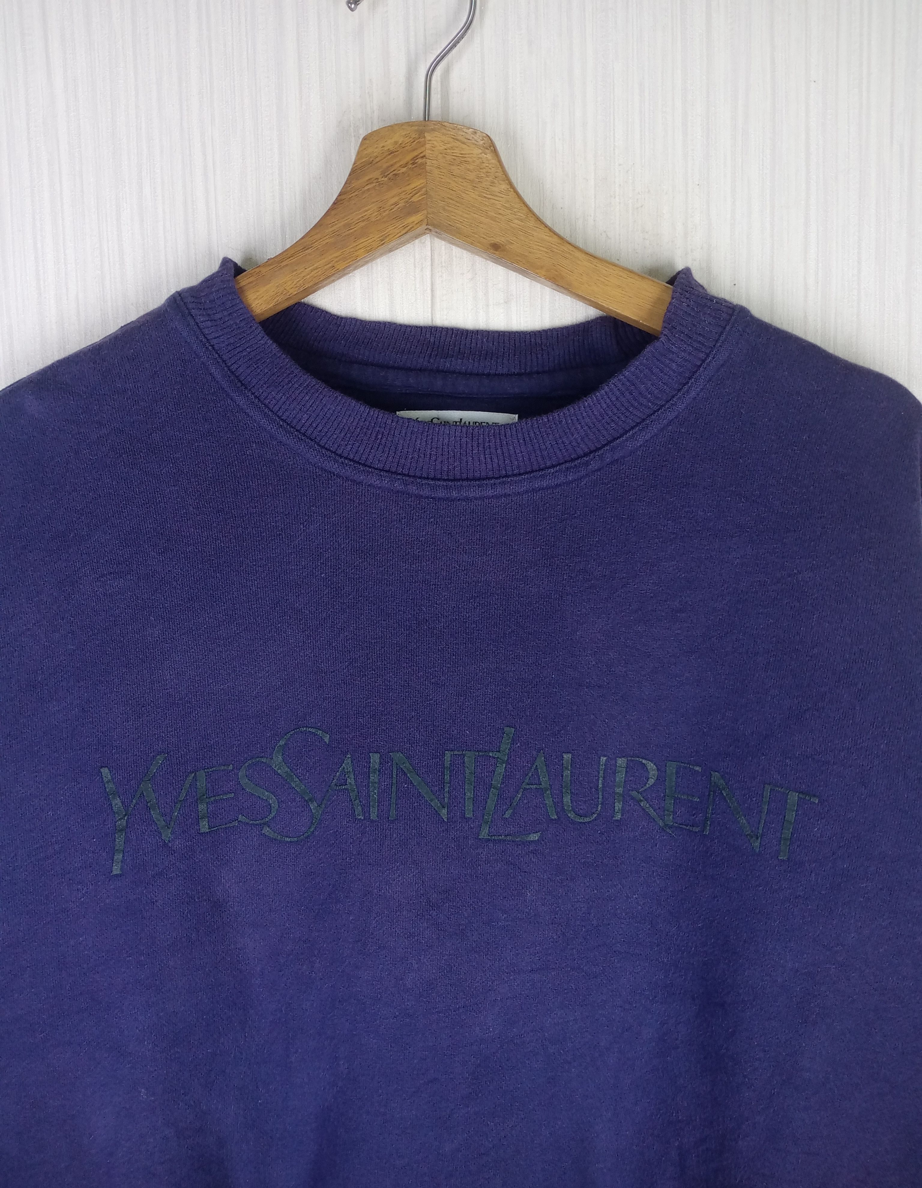 Yves Saint Laurent Rare Vintage Yves Saint Laurent Spell out Logo Sweatshirt Size US M / EU 48-50 / 2 - 1 Thumbnail