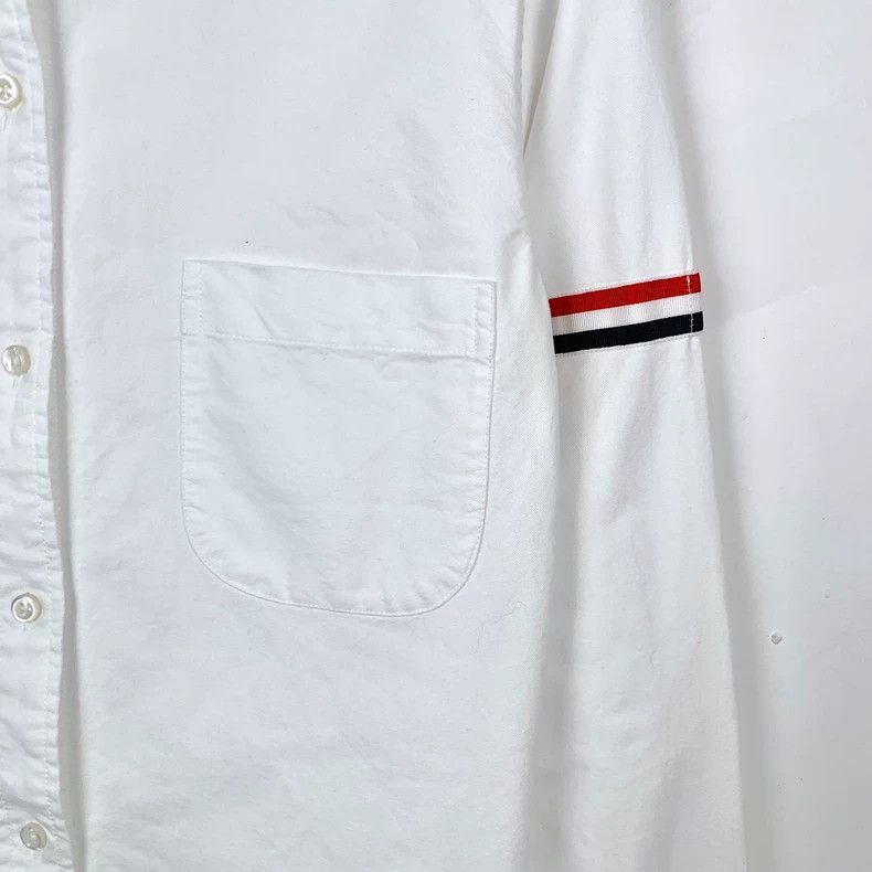 Thom Browne Thom Browne White classic double-sleeved cotton lapel long- Size US S / EU 44-46 / 1 - 4 Thumbnail