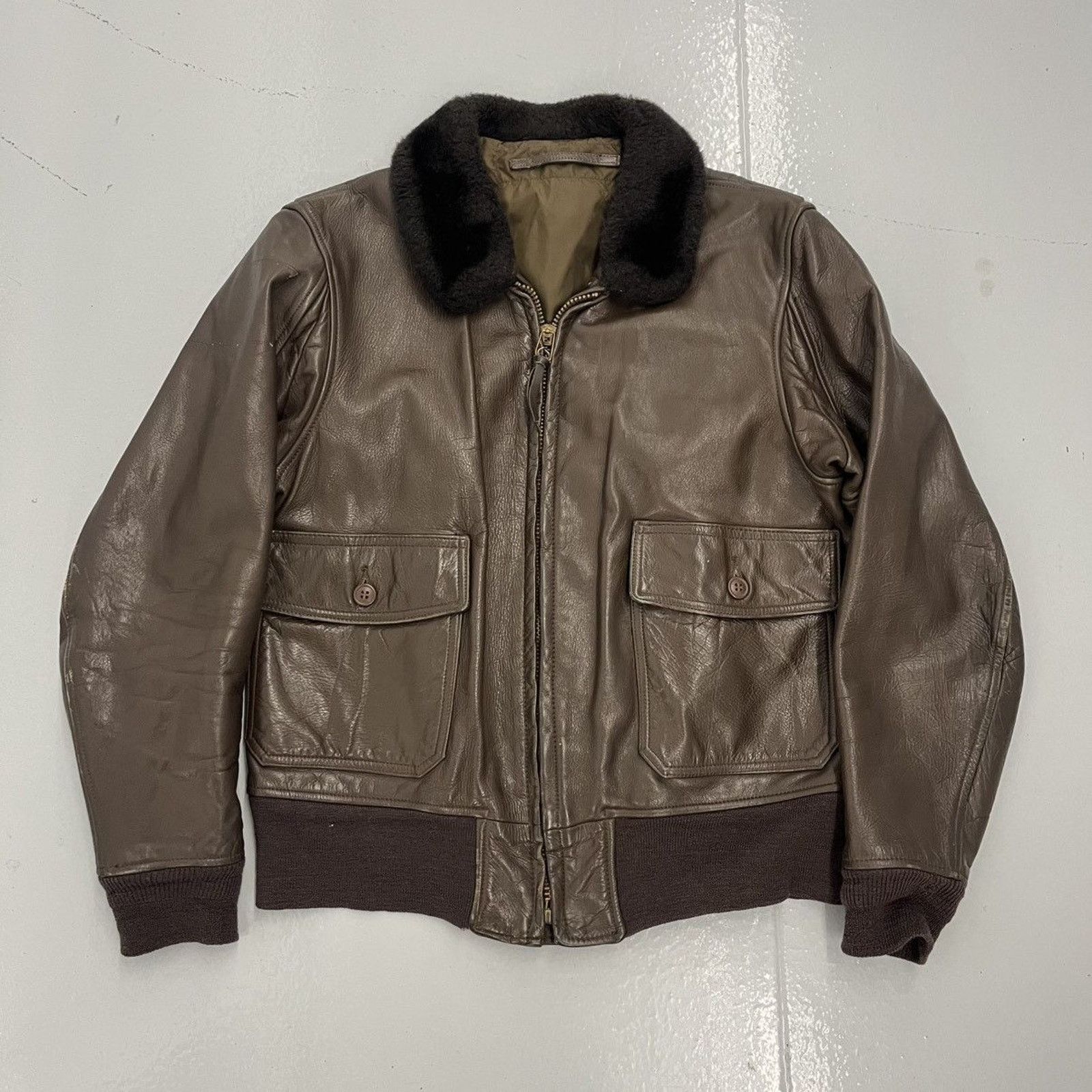 Other Vintage Umberto Olivieri two-tone leather bomber | Grailed