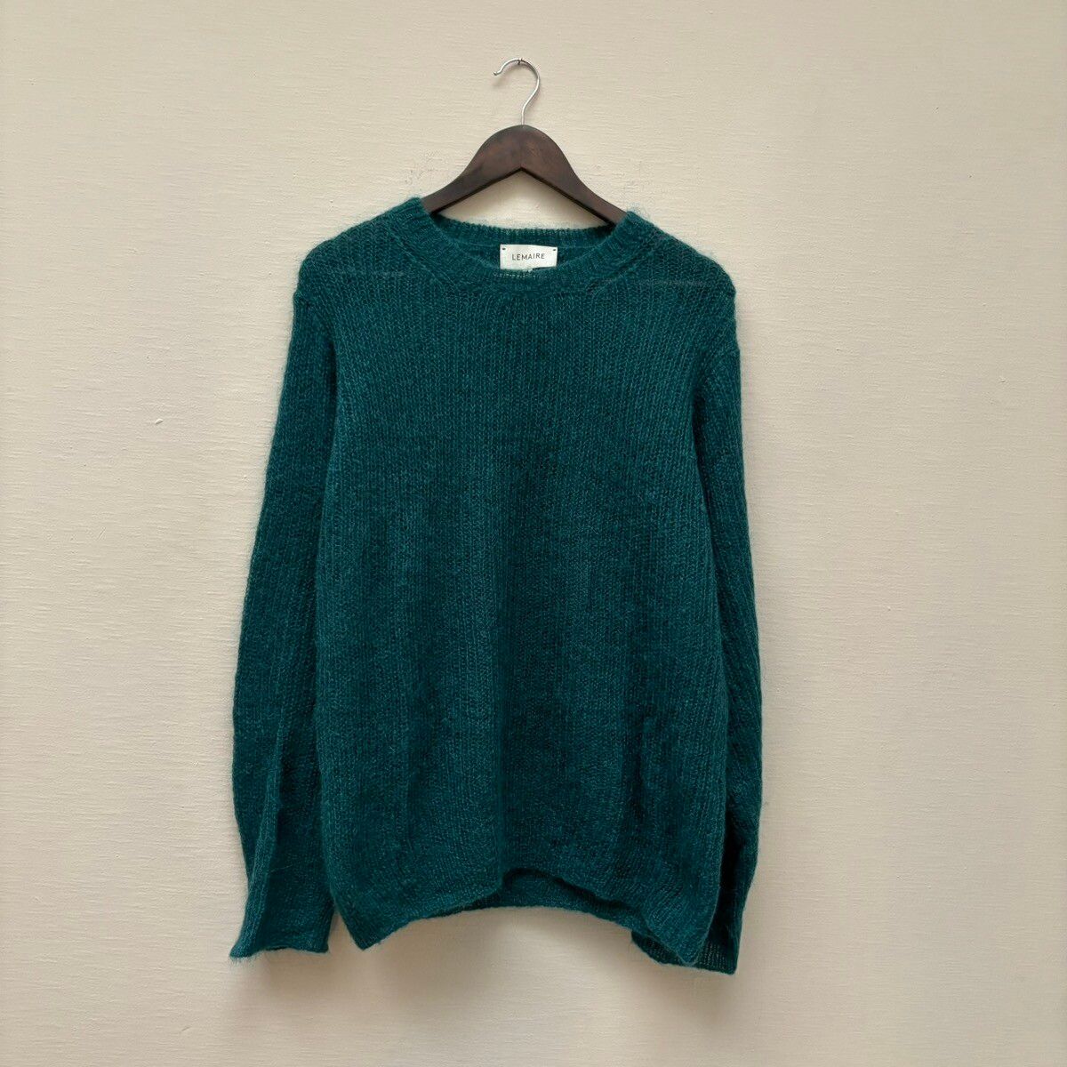 Pre-owned Lemaire Super Kid Mohair Crewneck Sweater (blue/green) In Blue Green