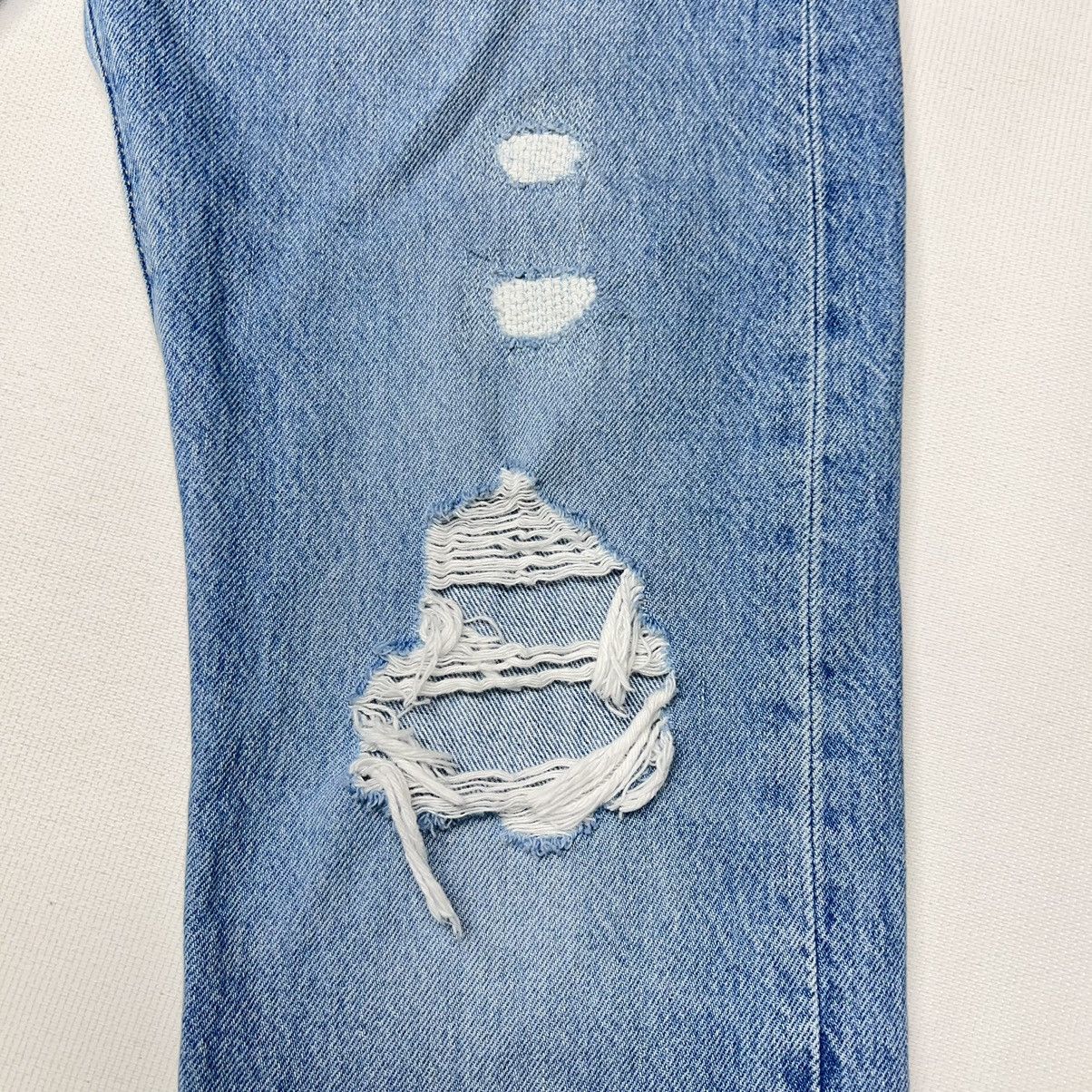 Levi's Levis Premium Jeans Blue 501 Straight Original Denim Ripped Size 25" / US 0 / IT 36 - 5 Thumbnail