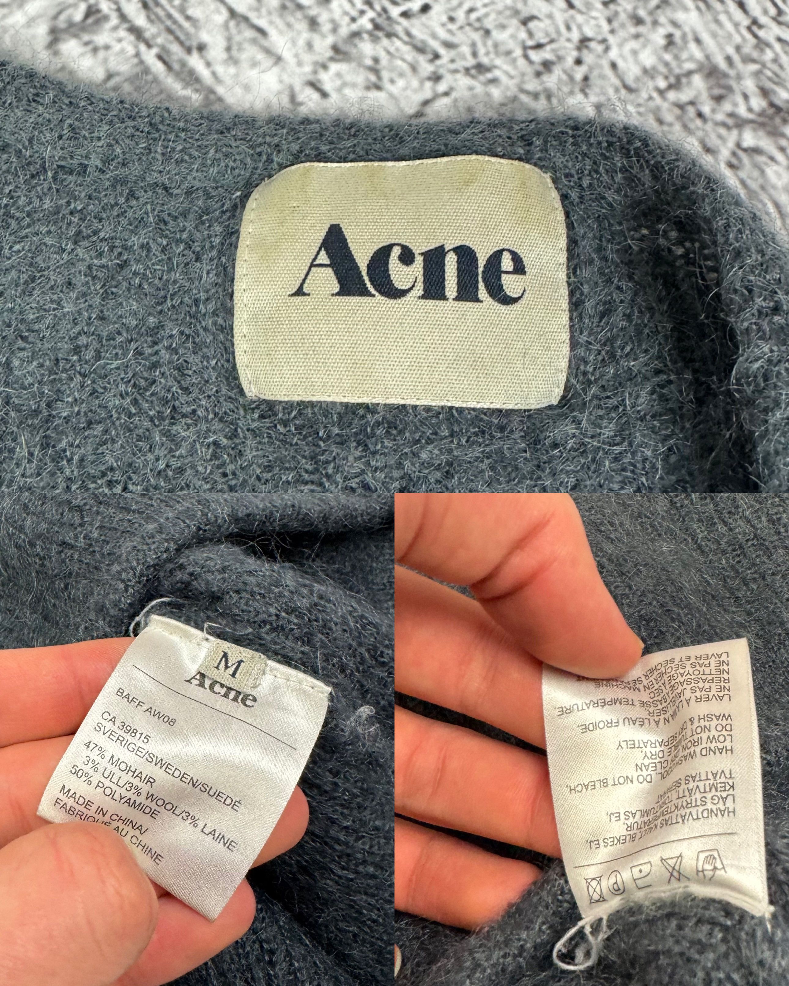 Acne Studios Acne Women's blue Suede Mohair Knitted Pullover Sweater M Size M / US 6-8 / IT 42-44 - 3 Thumbnail