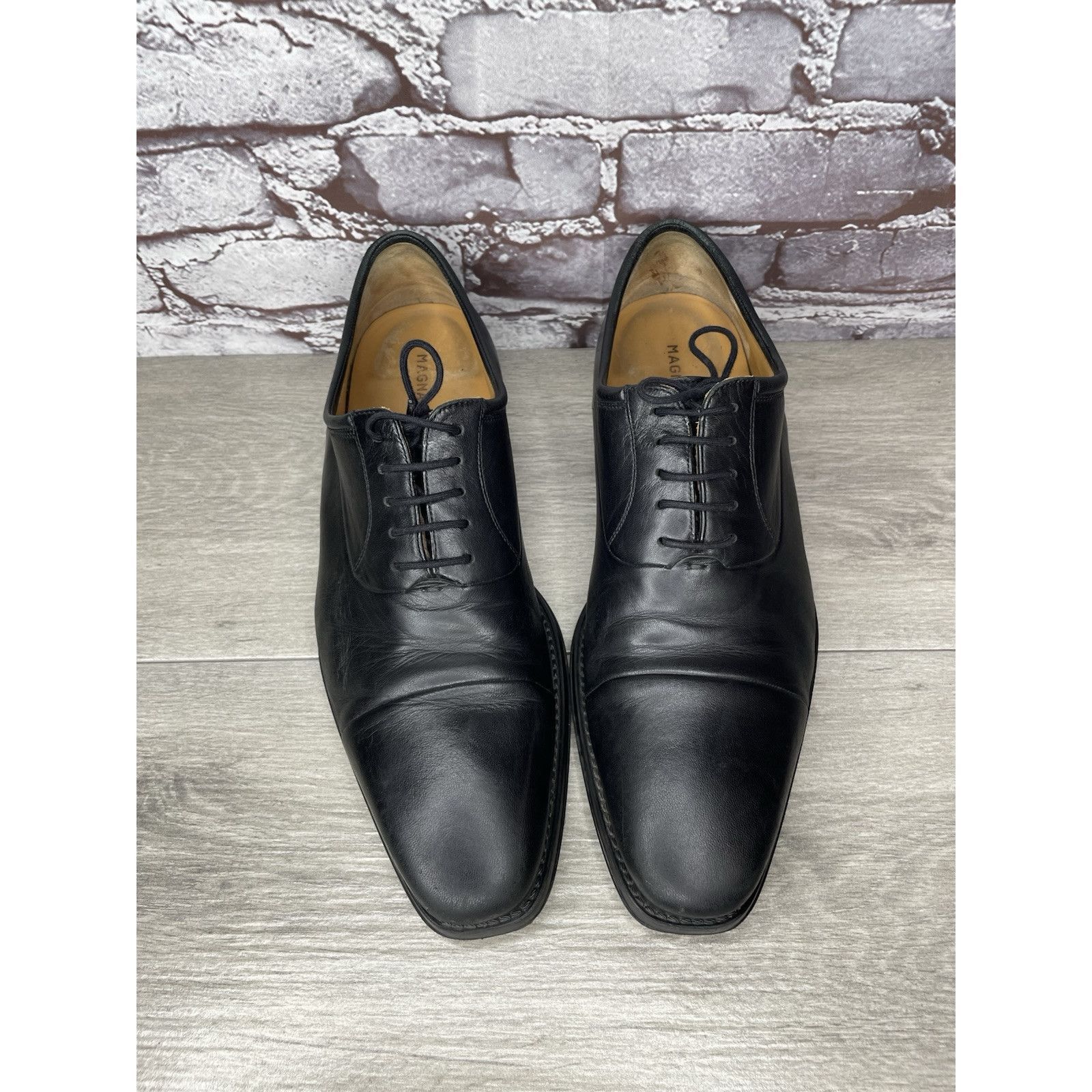 Magnanni Magnanni Black Leather Cap Toe Lace Up Oxfords Dress Shoes M Size US 10 / EU 43 - 21 Thumbnail