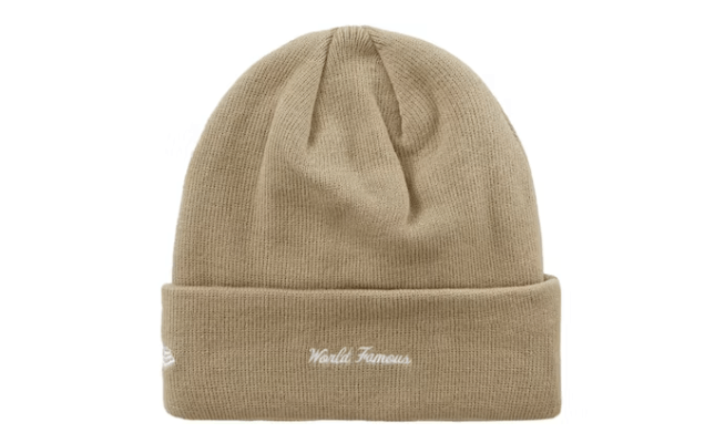 New Era × Supreme NEW ERA X SUPREME BOX LOGO BEANIE "Dark Sand" Size ONE SIZE - 4 Thumbnail