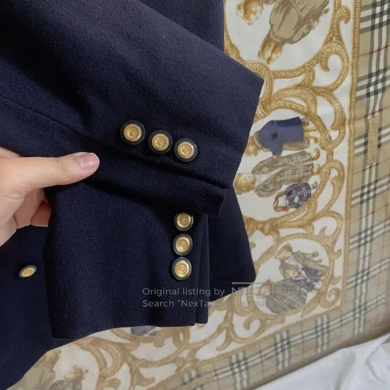 Burberry Burberry Blue Wool Women's Jacket. Size M / US 6-8 / IT 42-44 - 2 Thumbnail