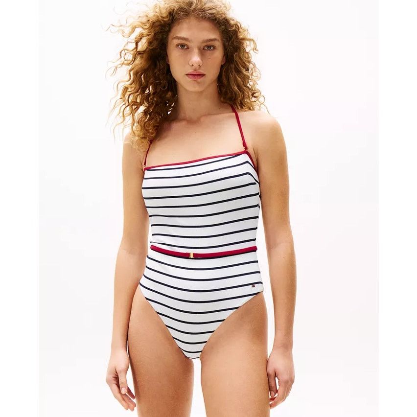 Tommy Hilfiger Tommy Hilfiger | NWT Sofia Capsule Stripe Belted Swimsuit Size S / US 4 / IT 40 - 1 Thumbnail