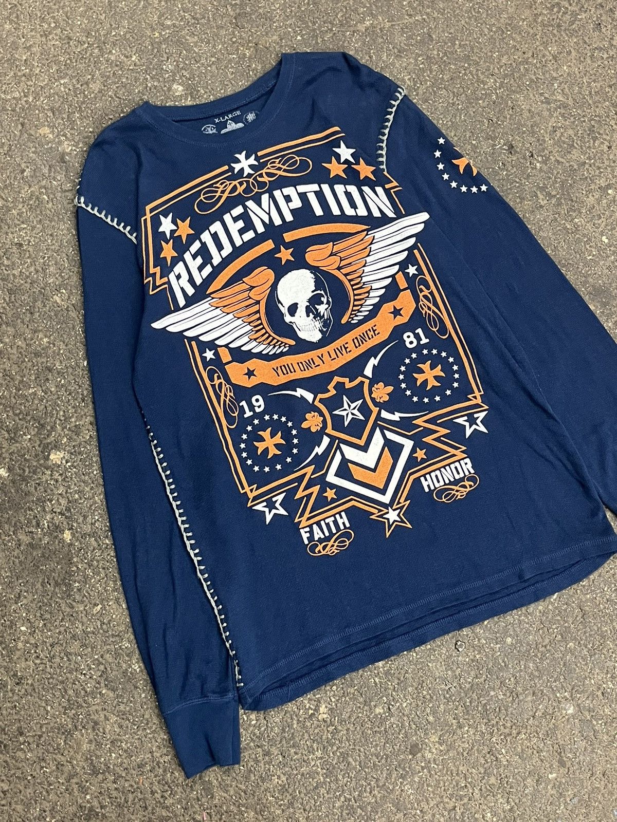 Affliction Affliction style grunge thermal long sleeve skater hype y2k Size US XL / EU 56 / 4 - 2 Thumbnail