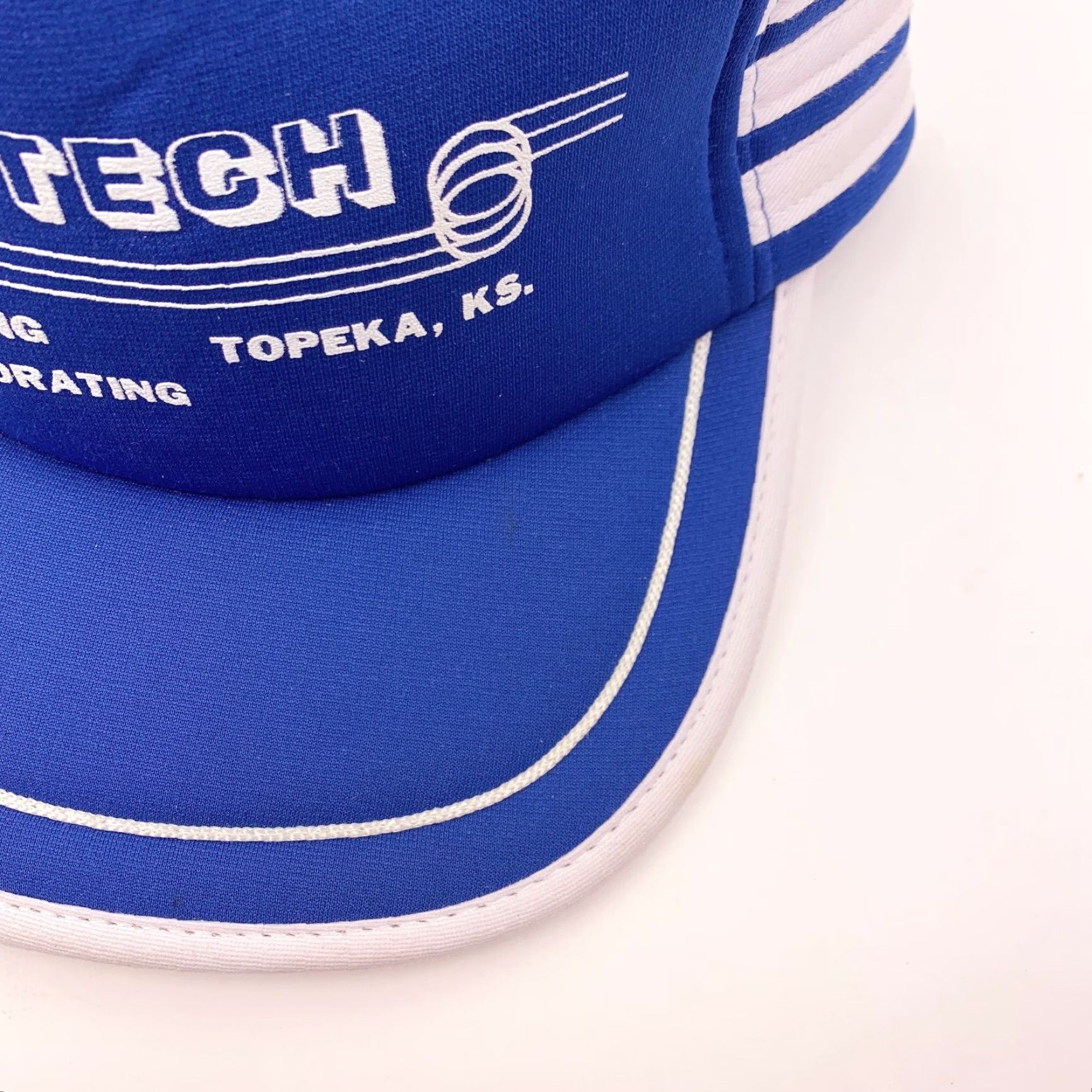 Vintage VINTAGE San Sun Log-Tech Kansas Blue Trucker Hat Cap Snapback One Size 1980s Mens Size ONE SIZE - 3 Thumbnail