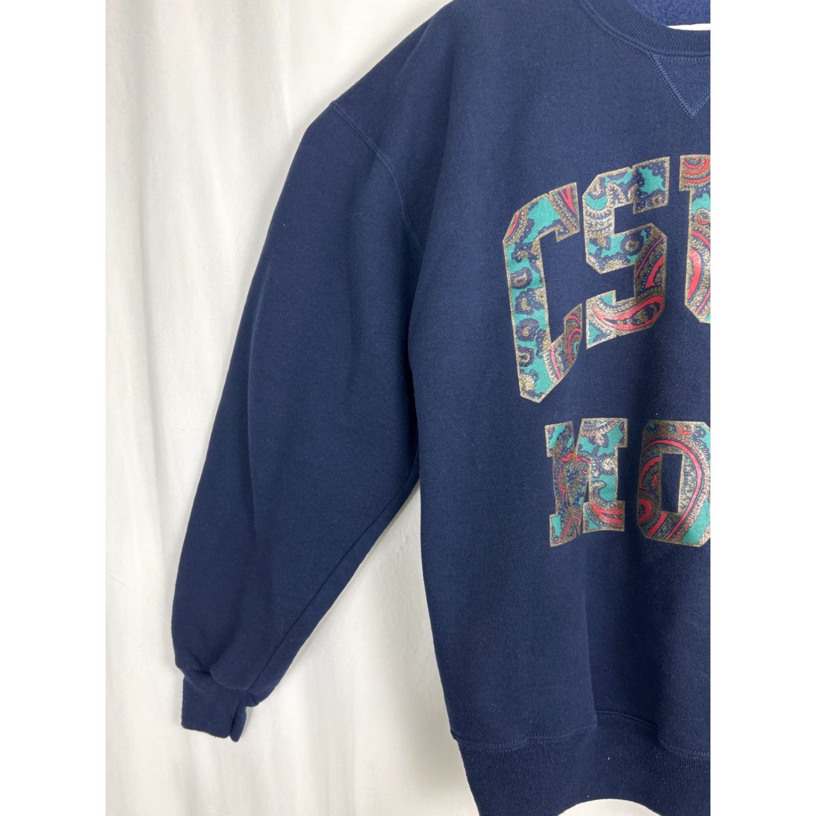 Russell Athletic VINTAGE Russell Athletic XL Pullover Crewneck CSUS MOM Navy Blue Paisley Accent Mens Shirt Size US XL / EU 56 / 4 - 2 Thumbnail