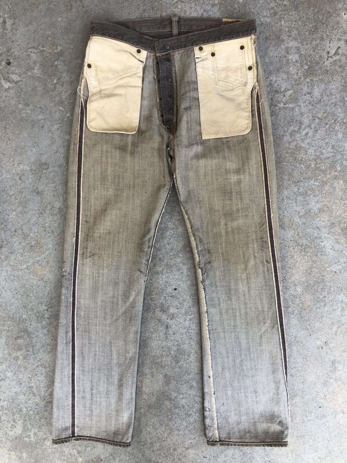 Sugar Cane Vintage Sugarcane Selvedge Denim Distressed Denim Size US 33 - 14 Thumbnail