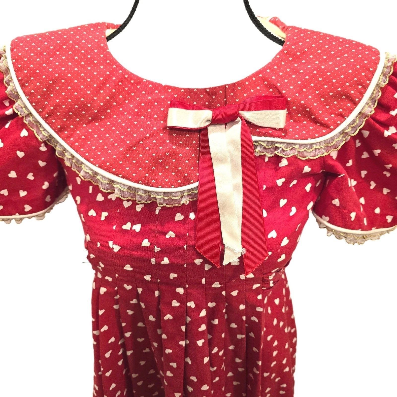 Handmade VTG 70s 80s Handmade Heart Print Prairie Dress XS Size XS / US 0-2 / IT 36-38 - 3 Thumbnail