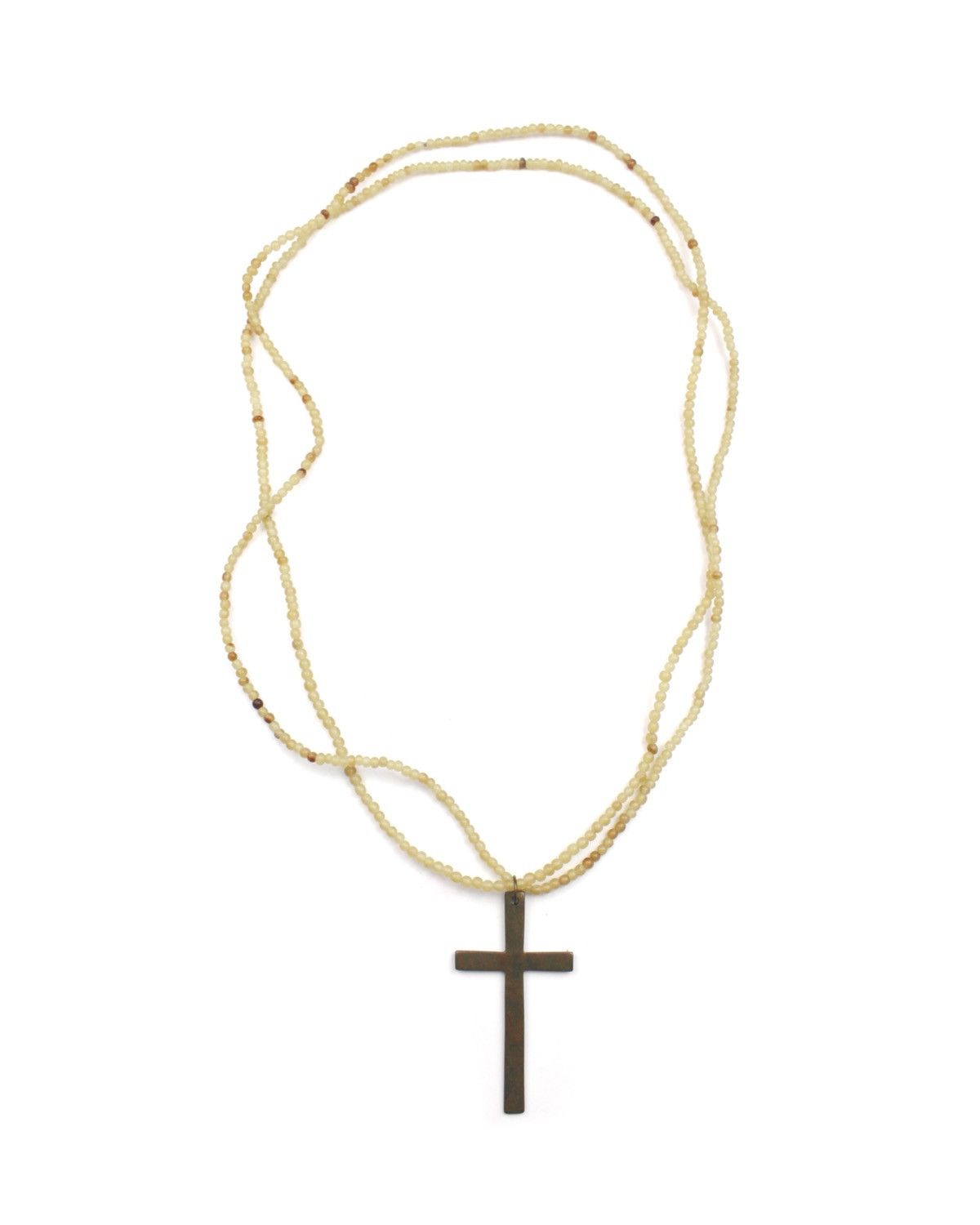 If Six Was Nine 2000S JAPANESE MADE HONEY BEAD PATINA CROSS NECKLACE Size ONE SIZE - 1 Thumbnail