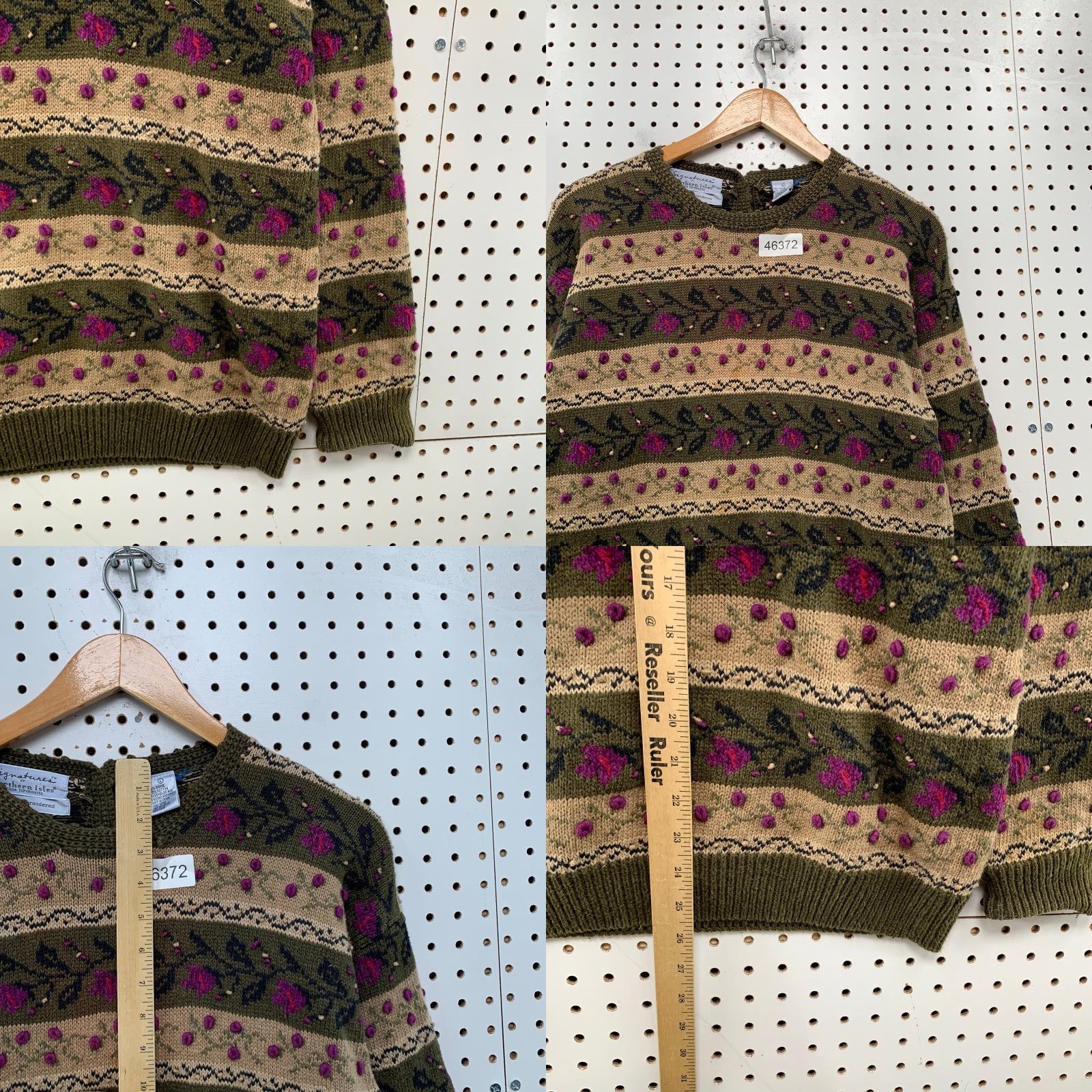 Vintage VINTAGE Signature Northern Isle Hand Embroidered Sweater Womens L Floral Ramie Grandma Size L / US 10 / IT 46 - 8 Thumbnail