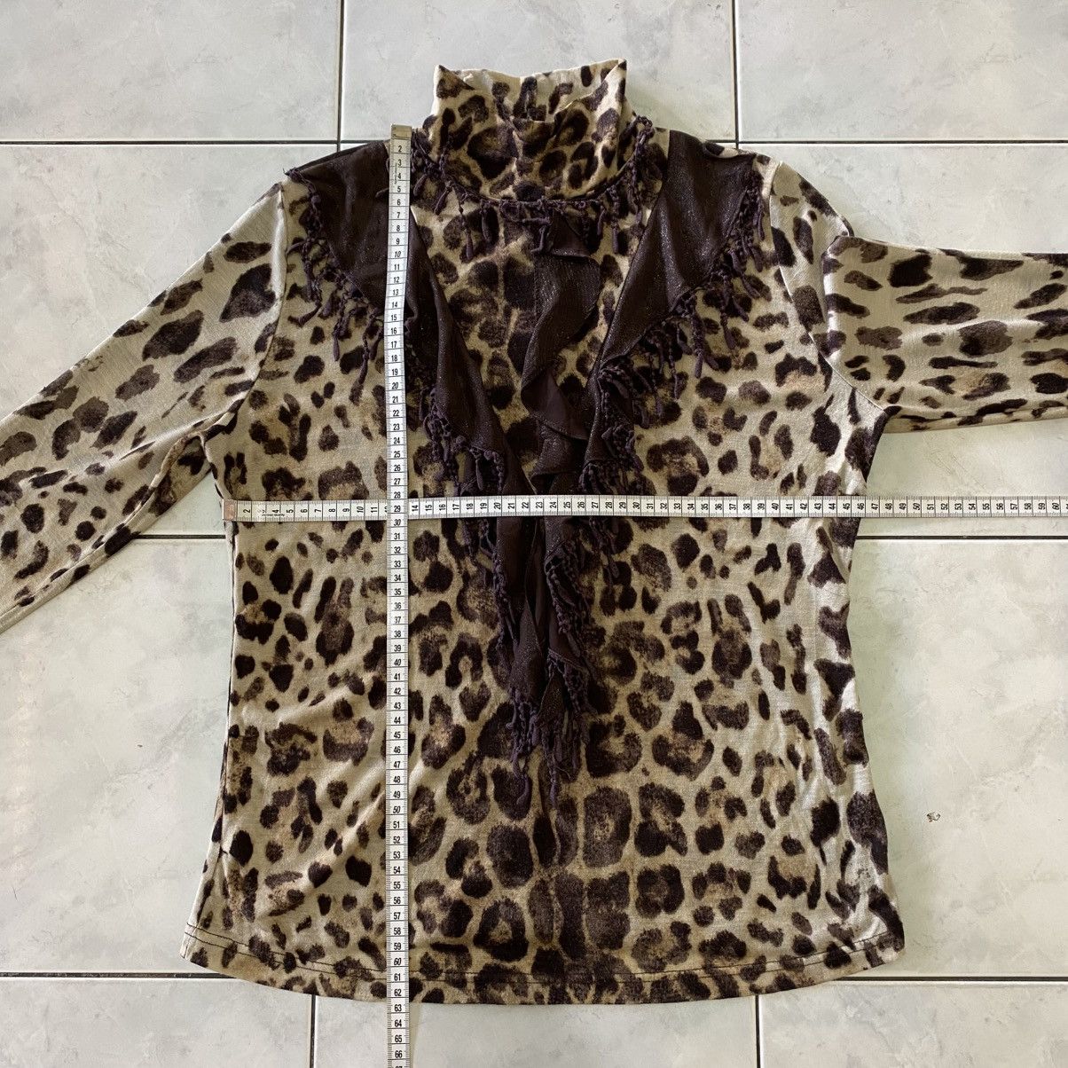 Vintage Vintage Boho Chic Ruffle Leopard Pussy Bow Blouse Japanese Size M / US 6-8 / IT 42-44 - 18 Thumbnail