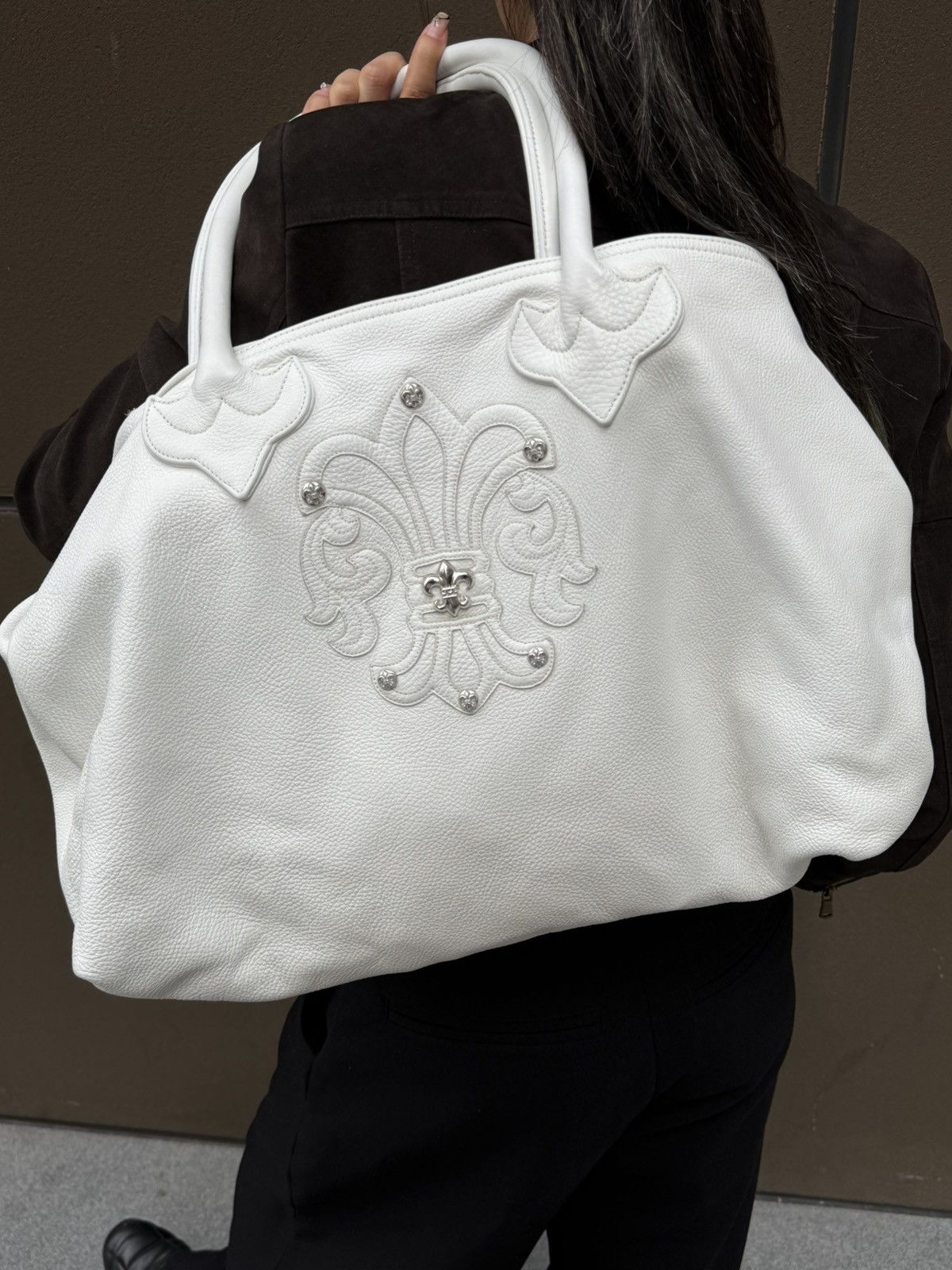 Chrome Hearts Chrome Hearts White Fleur Patch Tote Bag Size ONE SIZE - 1 Thumbnail