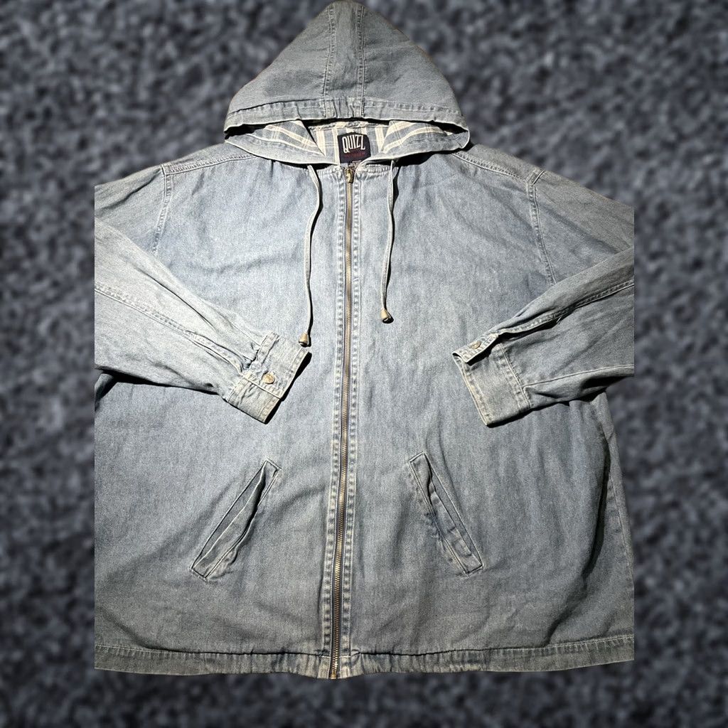 Denime VINTAGE Quizz New York Hoodie Womens Sz 20 Blue Chambray Denim Full Zip Jacket Hoodie Women 20W Blue Chambray Denim Full Zip Jacket Size 3XL / US 20-22 - 1 Thumbnail