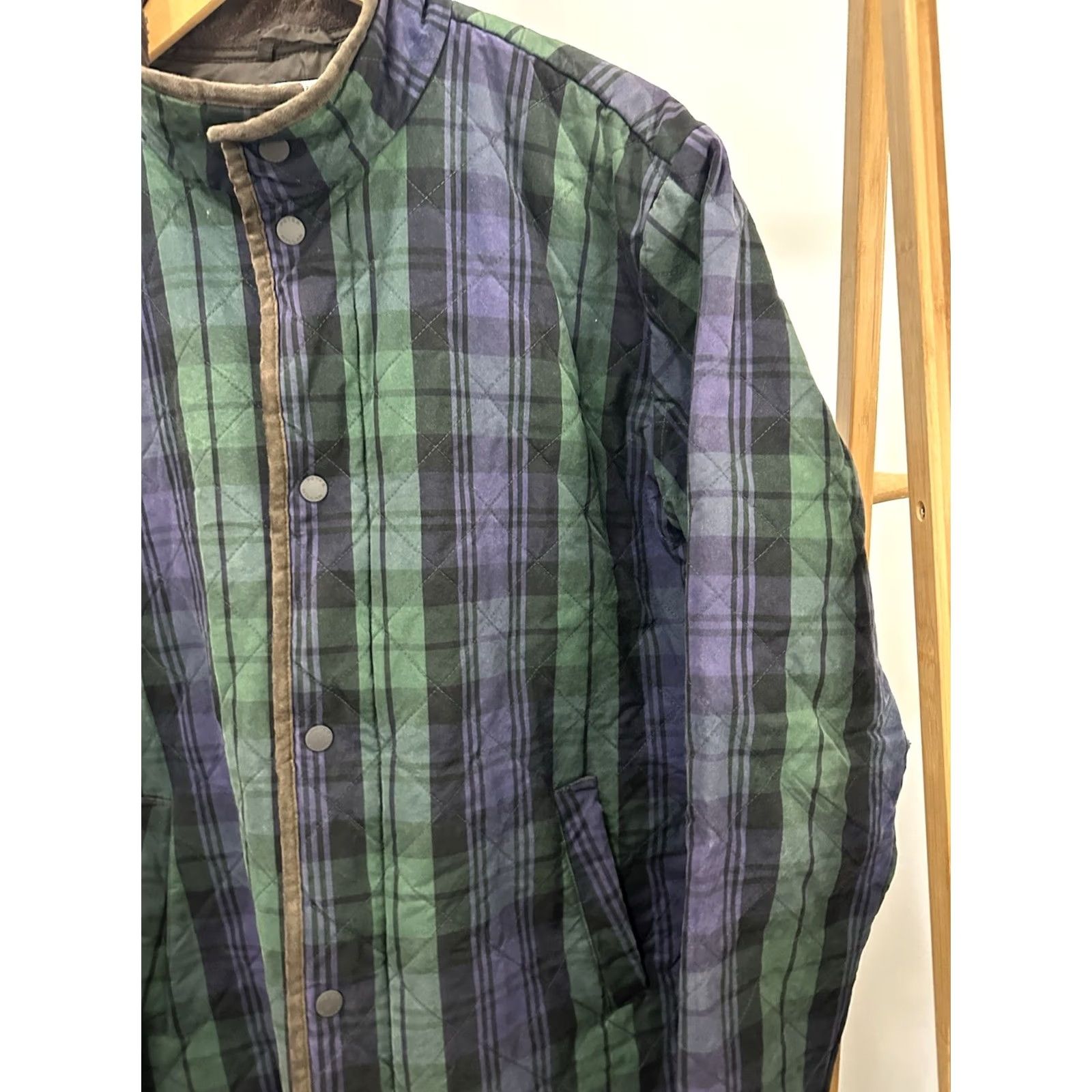Peter Millar VTG Peter Millar Green Tartan Plaid Quilted Jacket Size L Mens Broken Zipper Exposure: Pilling Collar Fading Suffolk Style Size US L / EU 52-54 / 3 - 4 Thumbnail