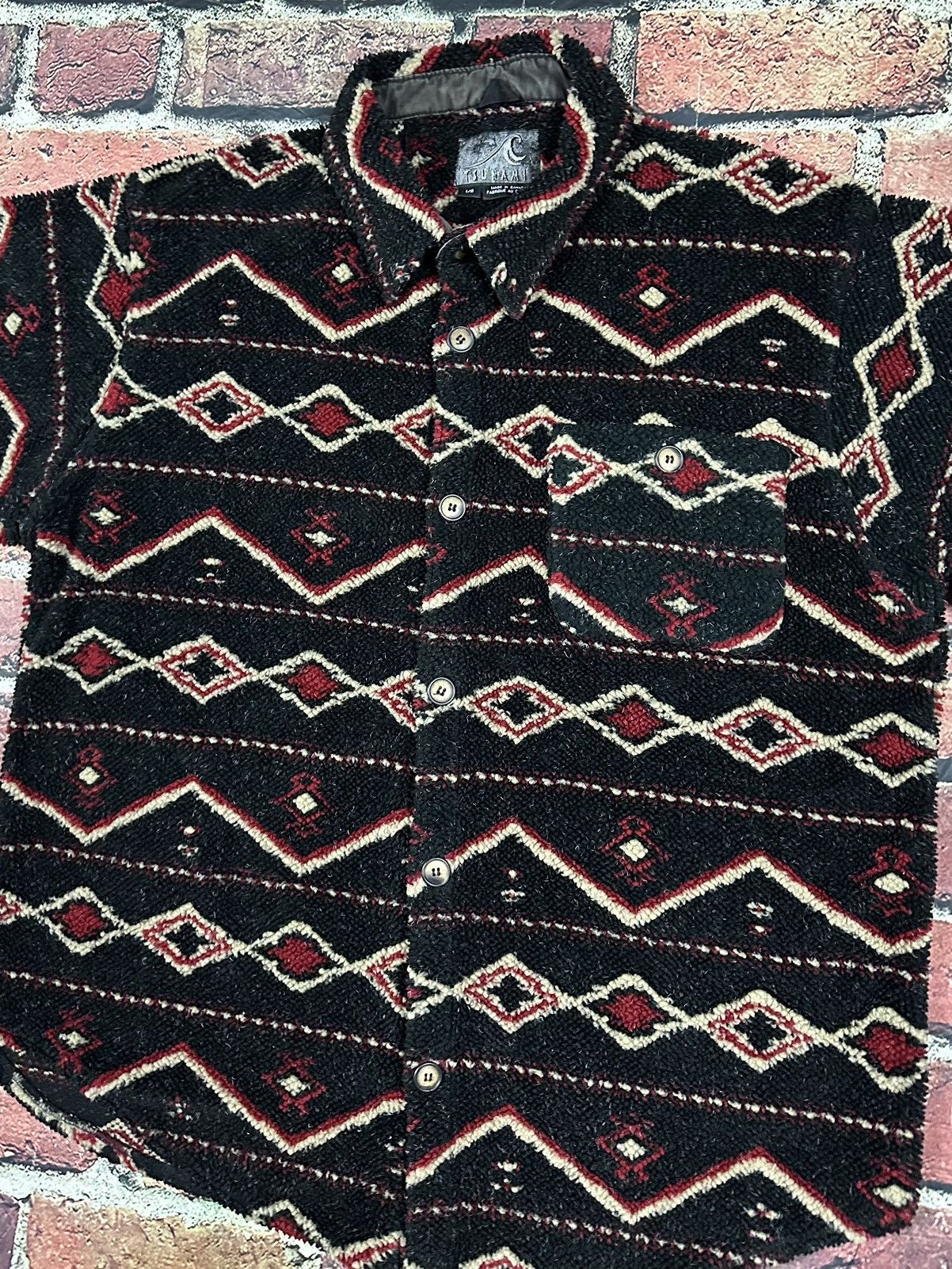 Vintage Tsunami Aztec Fleece Button Up Shirt Shacket Winter Ski Size US L / EU 52-54 / 3 - 6 Thumbnail