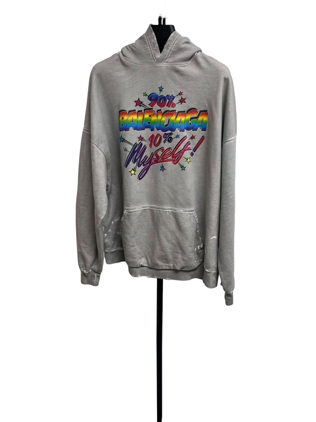 Balenciaga Balenciaga Distressed Rainbow Graphic Hoodie 1 Size S / US 4 / IT 40 - 1 Thumbnail