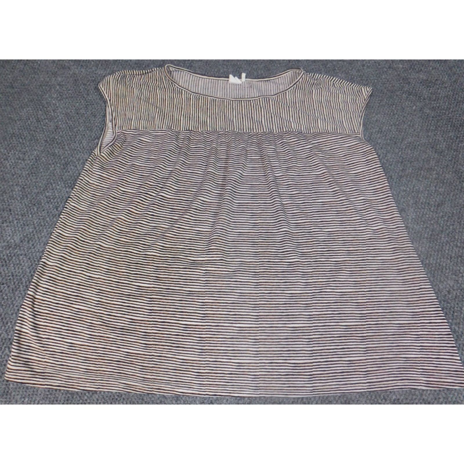 Vintage Suzanne Betro Womens Blouse 2X Purple Striped Short Sleeve Pullover Denim Polyester Button Regular Plus Size Women Size XXL / US 16-18 / IT 52-54 - 2 Thumbnail