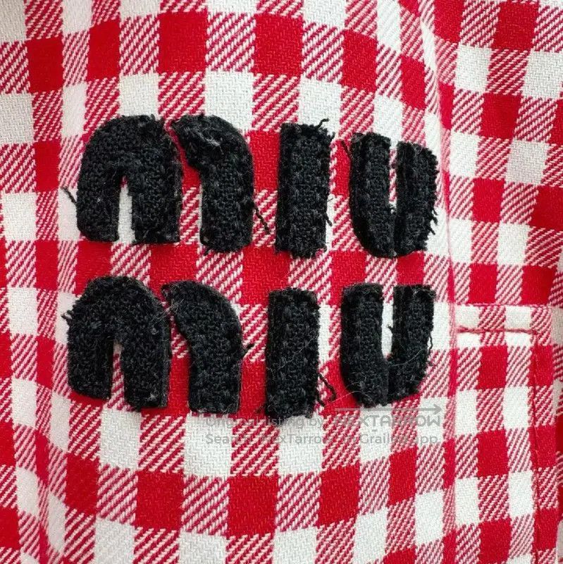 Miu Miu Miu Miu Pink Gingham Cropped Jacket . Size XS / US 0-2 / IT 36-38 - 2 Thumbnail
