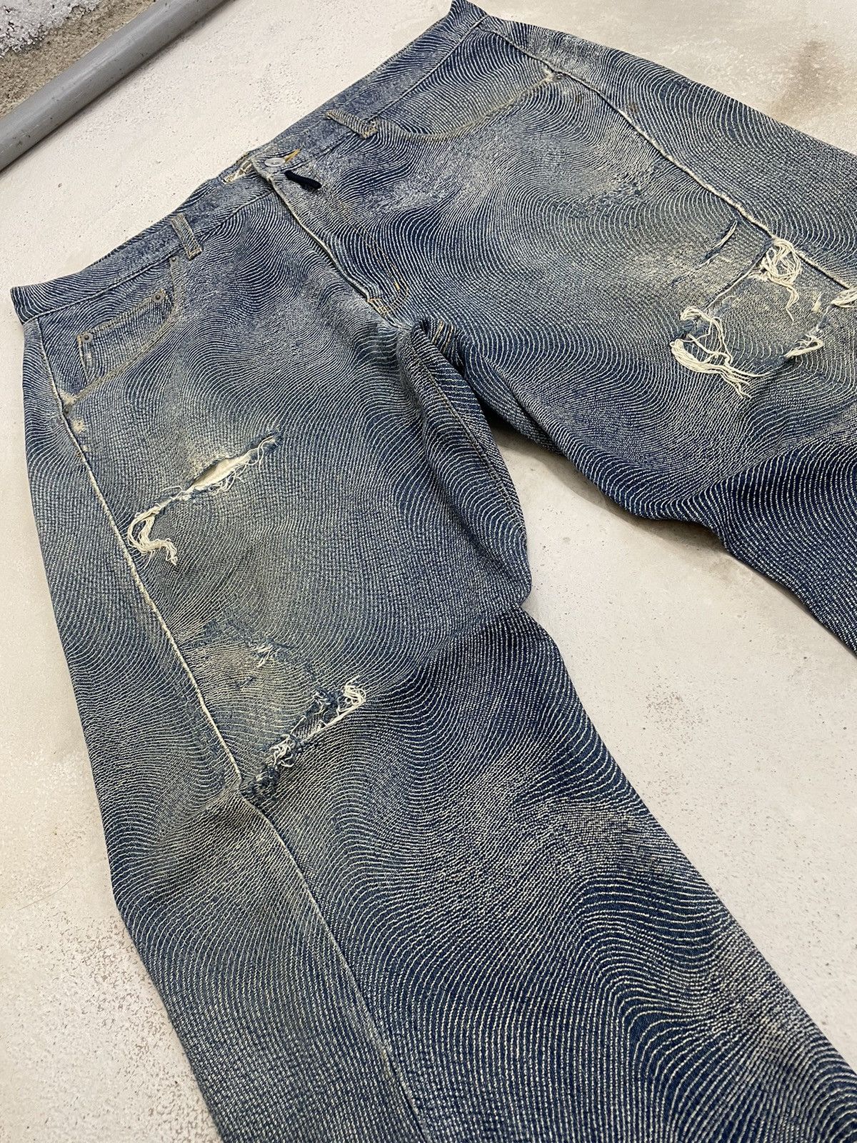 GOSTAR DE FUGA Japan Semantic Rare Style Distress Denim (A11) Size US 36 / EU 52 - 7 Thumbnail