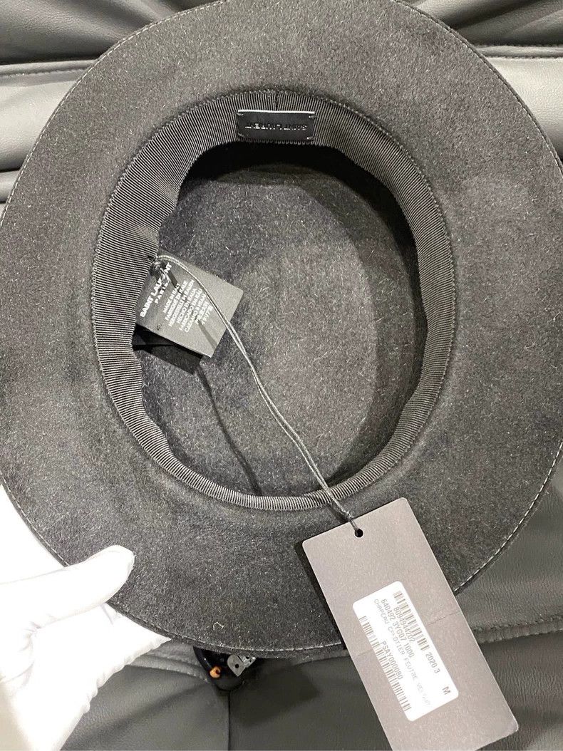 Saint Laurent Paris Saint Laurent Paris Black woolen British hat Size ONE SIZE - 6 Thumbnail