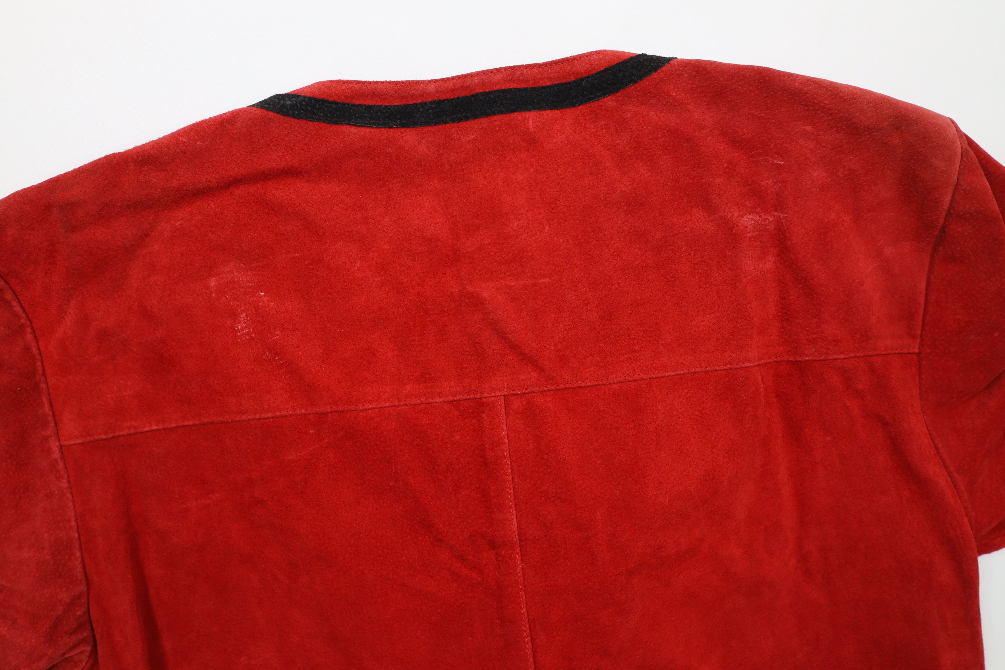 Deadstock Vintage 90s Streetwear Suede Leather Shorts Suit