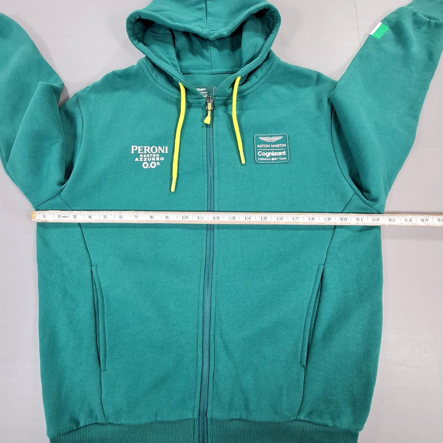 Vintage Aston Martin Mens Hoodie Green XS Logo Full Zip Hooded Pockets Sport Fleece Size US XS / EU 42 / 0 - 6 Thumbnail