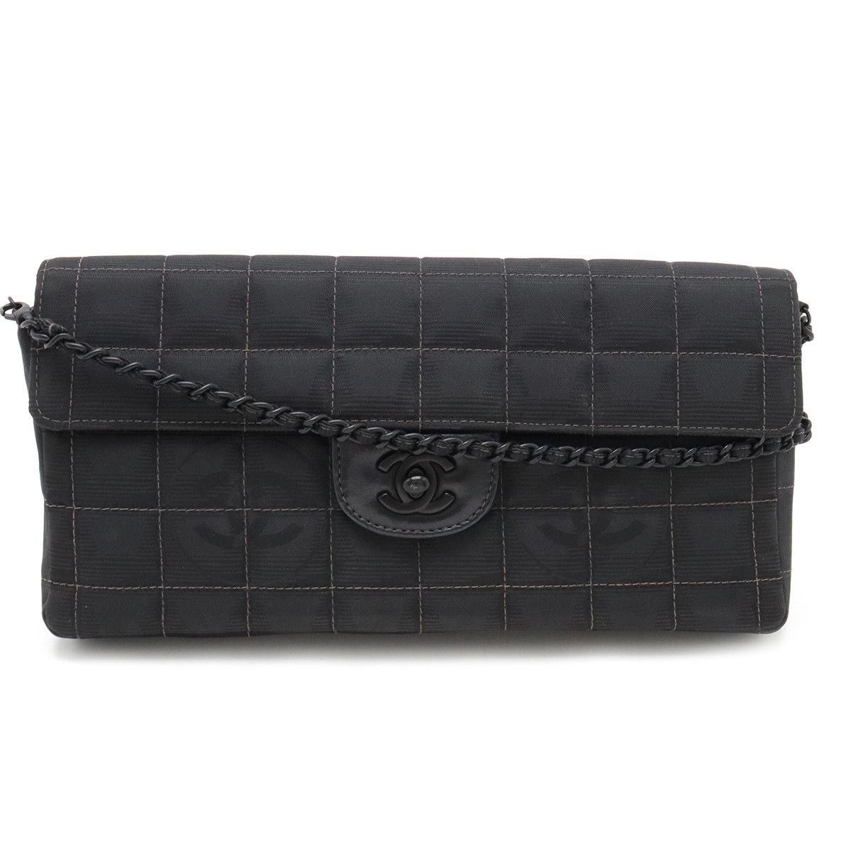 Chanel Chanel Chanel New Travel Line Nylon Jacquard/Leather Chain Shoulder Bag A15316 Canvas Shoulder Bag A15316 in Very Good Condition Size ONE SIZE - 1 Thumbnail