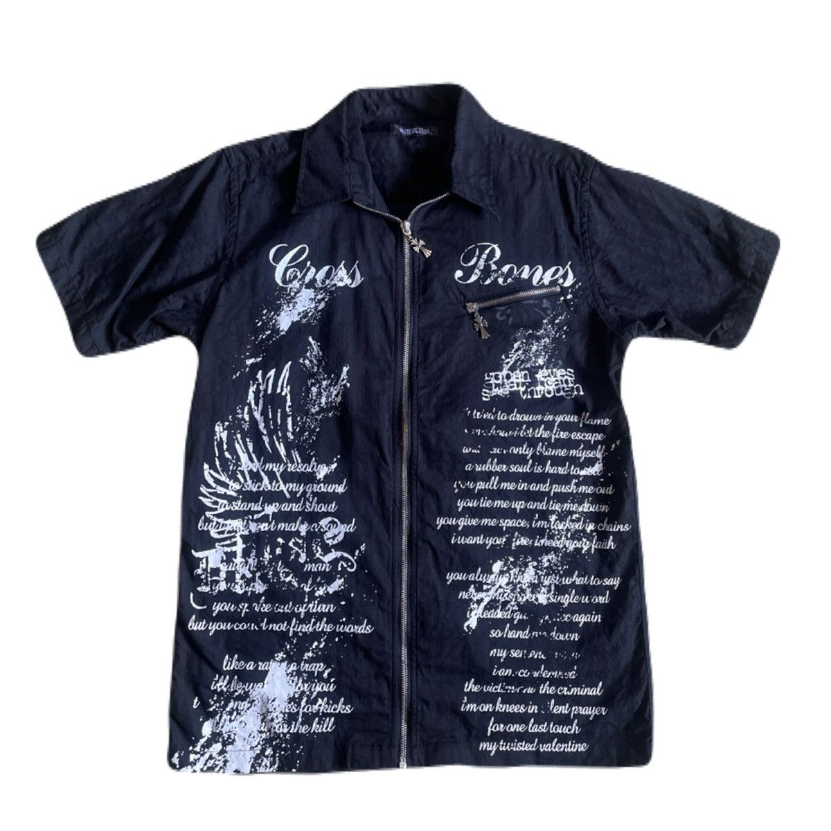 If Six Was Nine 2000s Japanese archive Vkei Gothic Poem Zip Gimmick Shirts Size US S / EU 44-46 / 1 - 2 Thumbnail
