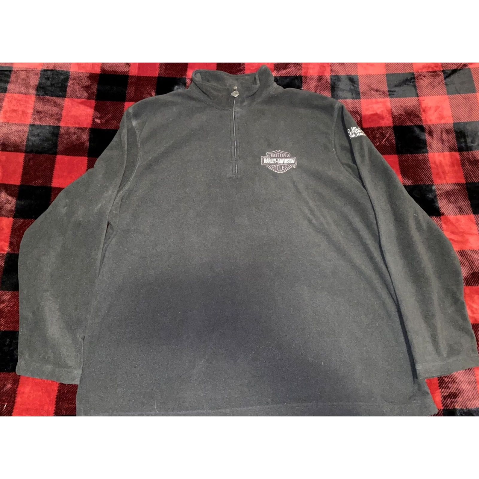 Harley Davidson Harley-Davidson Fleece Long Sleeve Shirt Men 2XL Black Rare Big Island Kona Hawaii Size US XXL / EU 58 / 5 - 3 Thumbnail
