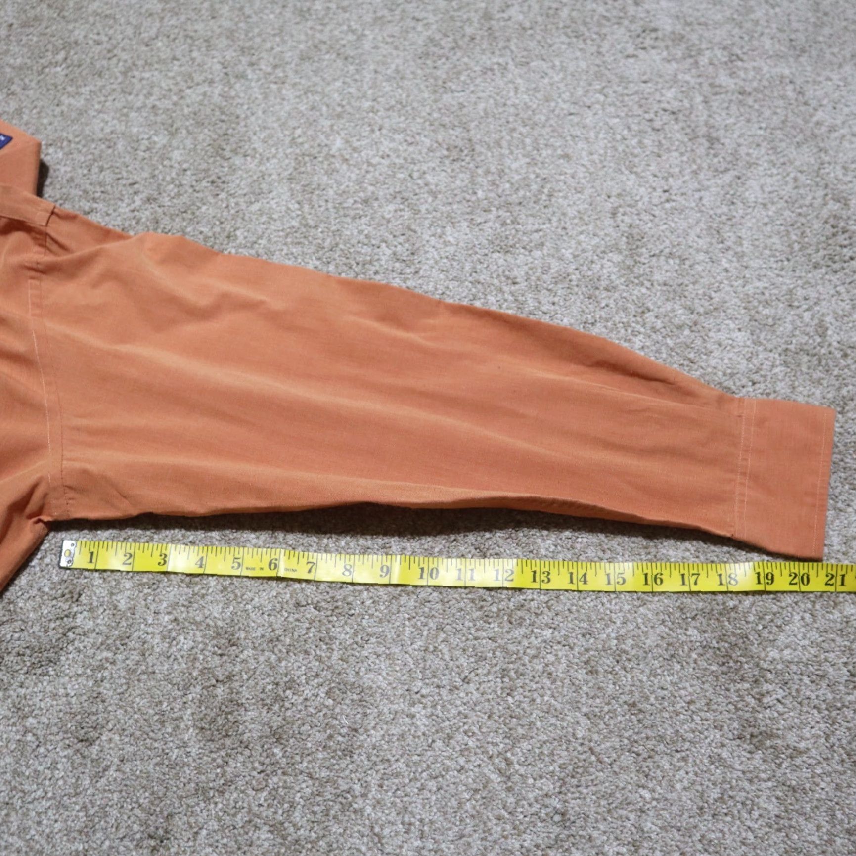Vintage Meeting Street Shirt Men 16 34/35 Orange Button-Down Long Sleeve Cotton Blend Check Vintage? No Size 42R - 6 Thumbnail