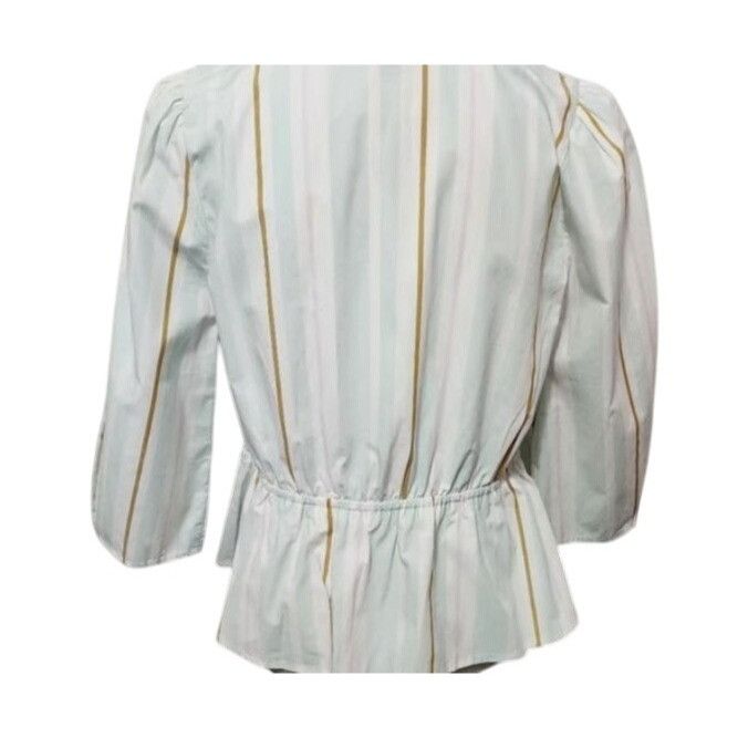Other Women's Medium stripped Long Sleeve Wrap Top - a New Day MIn Size L / US 10 / IT 46 - 6 Thumbnail